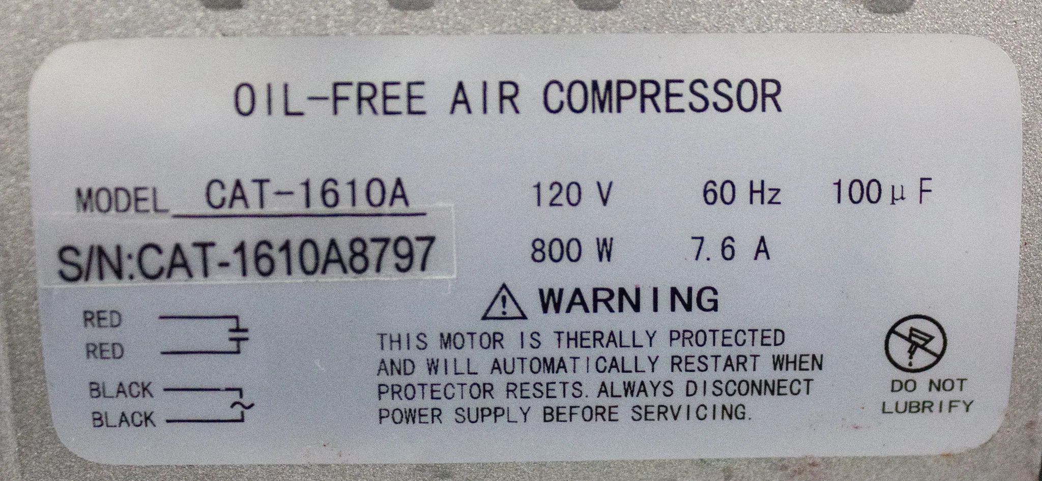 California Air Tools 1610A Oil-Free Air Compressor