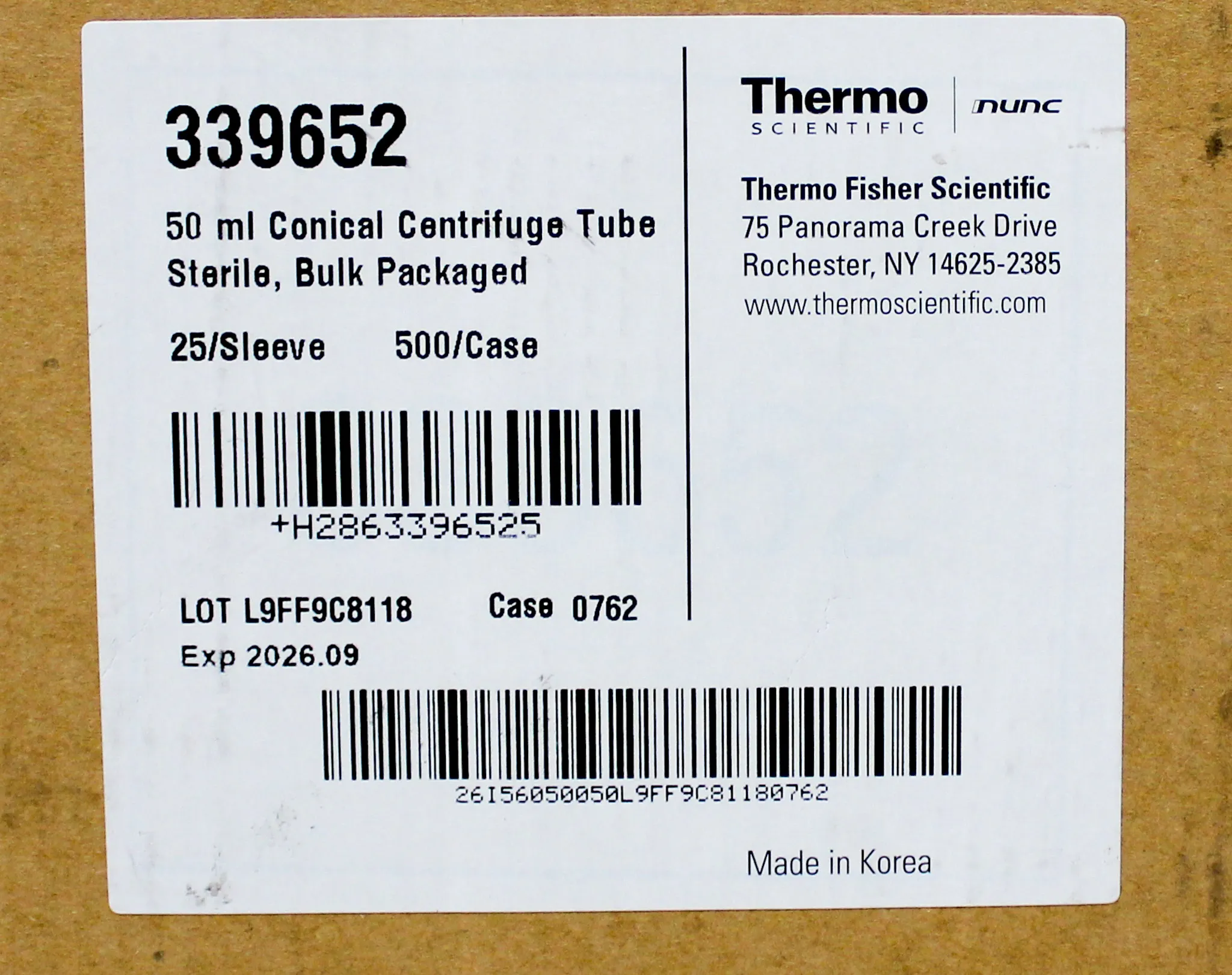 Thermo Scientific Nunc Centrifuge Tube 50ml. 339652