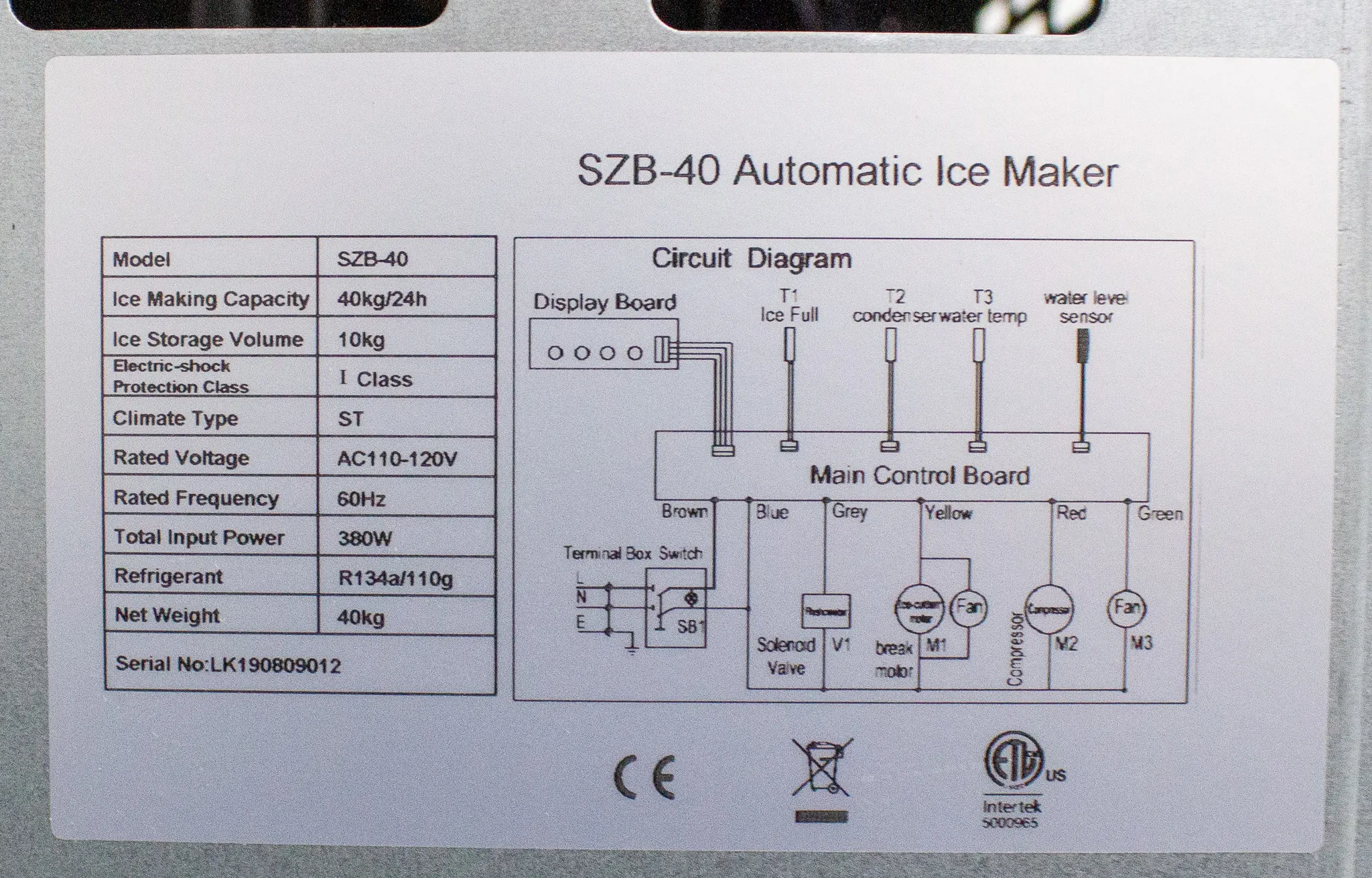 SPT Automatic Flake Ice Maker Model SZB-40