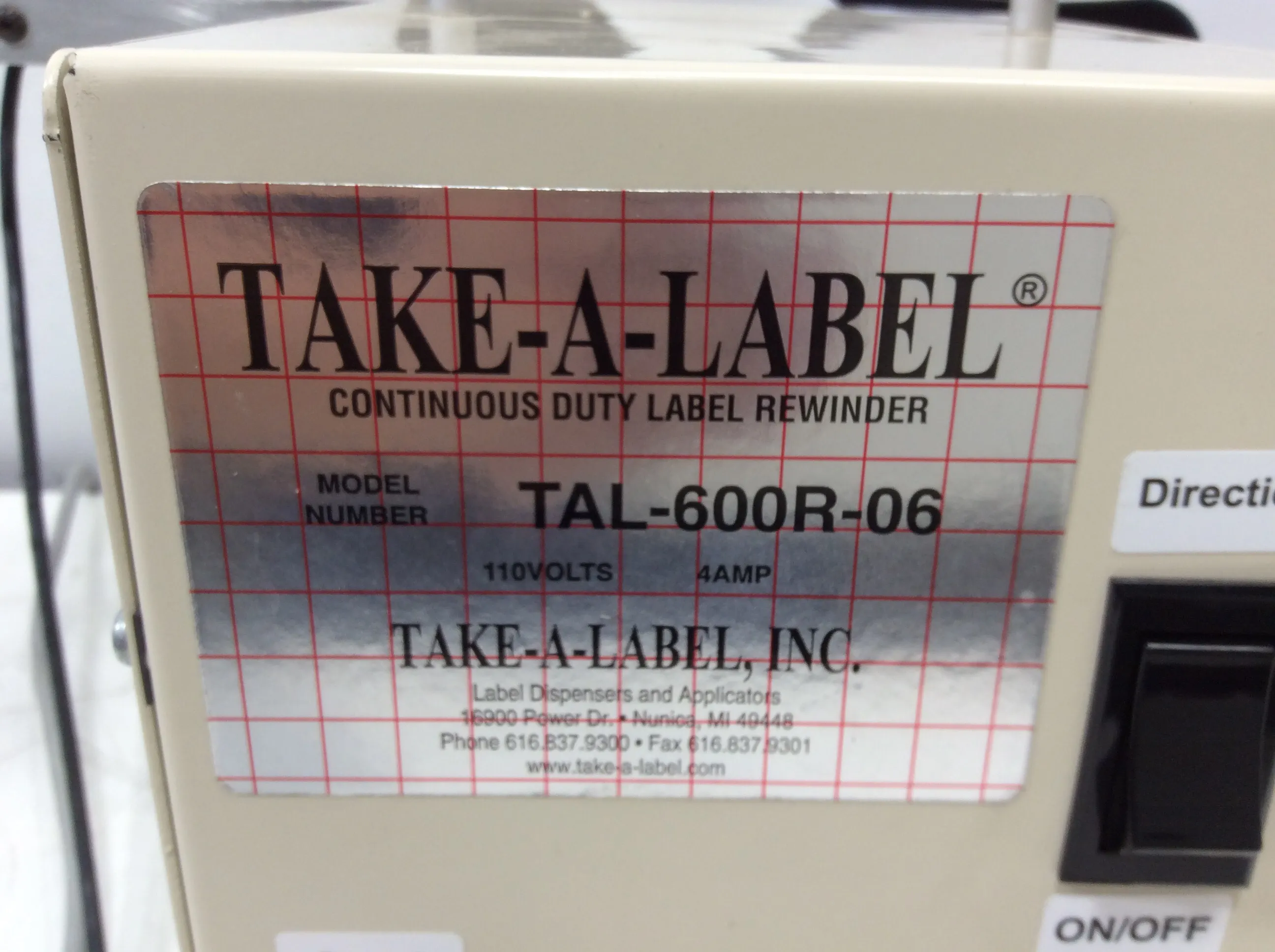 Take-A-Label TAL-600R-06 Label Rewinder