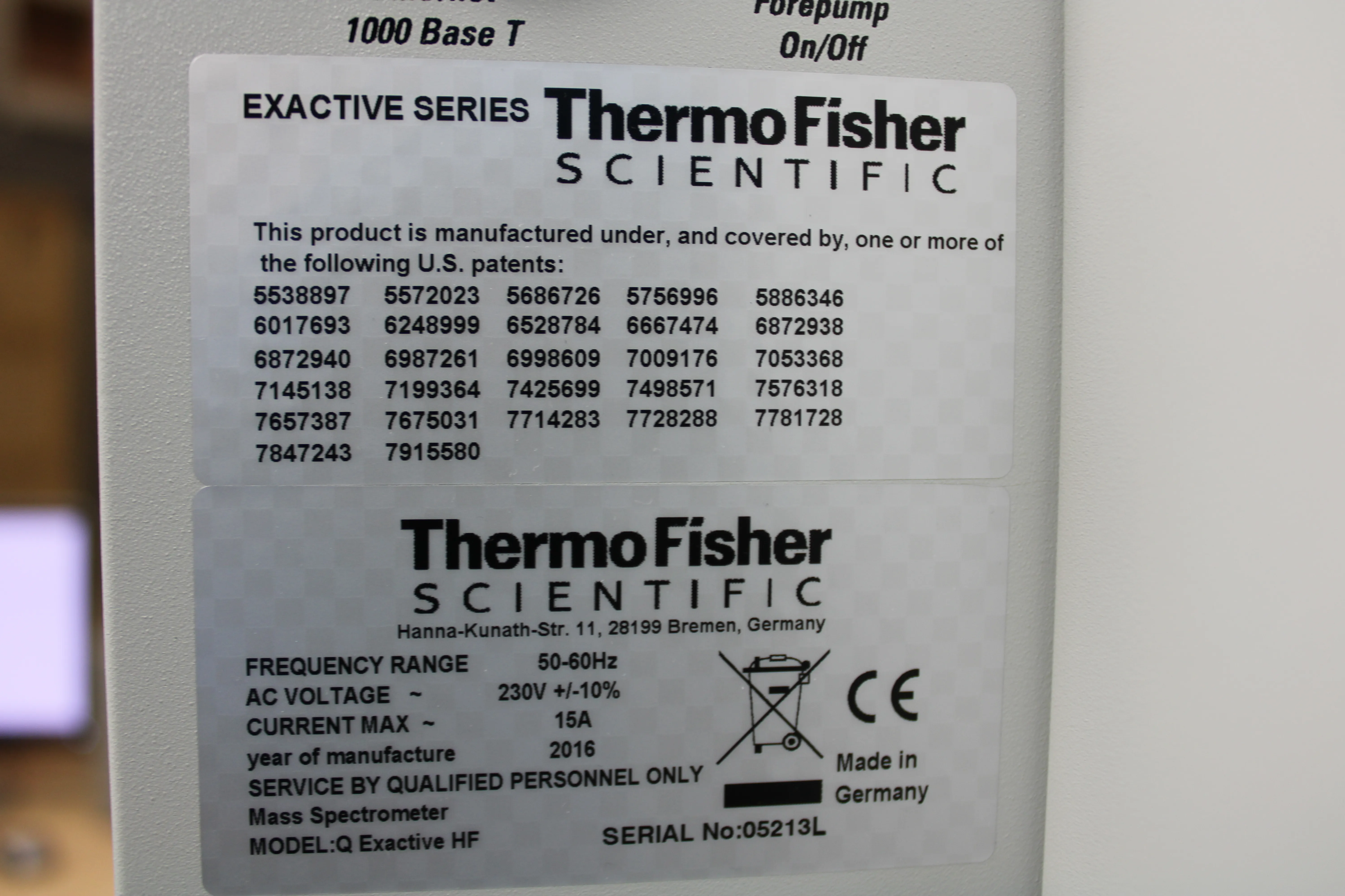 Thermo Fisher Scientific Q EXACTIVE HF Mass Spectrometer