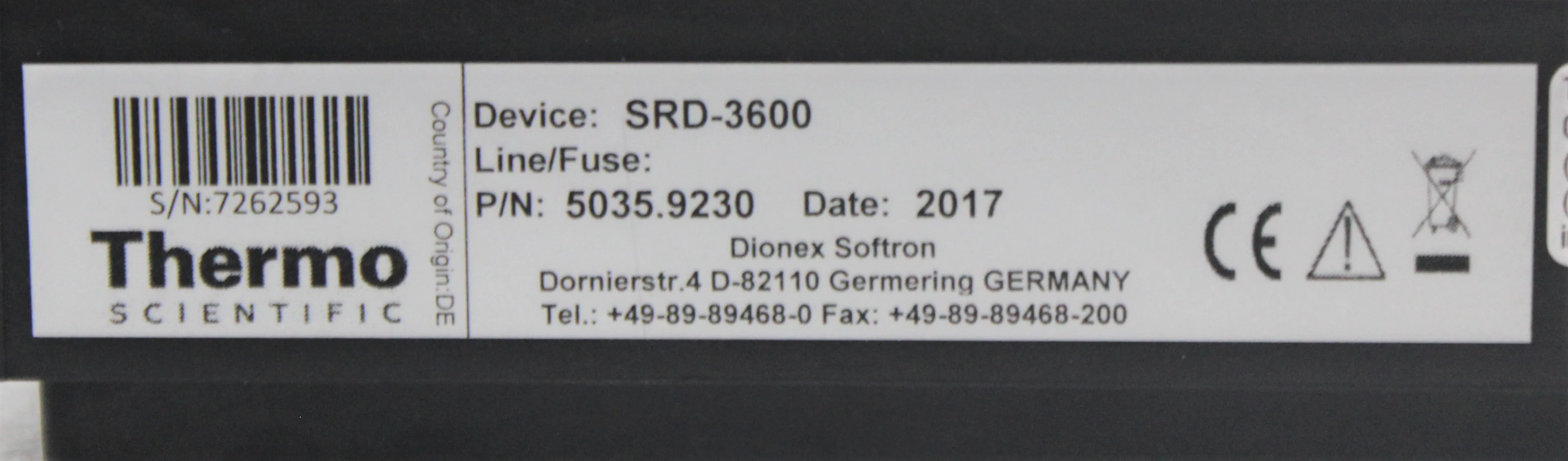 Thermo Scientific Dionex SRD-3600 Solvent Degasser