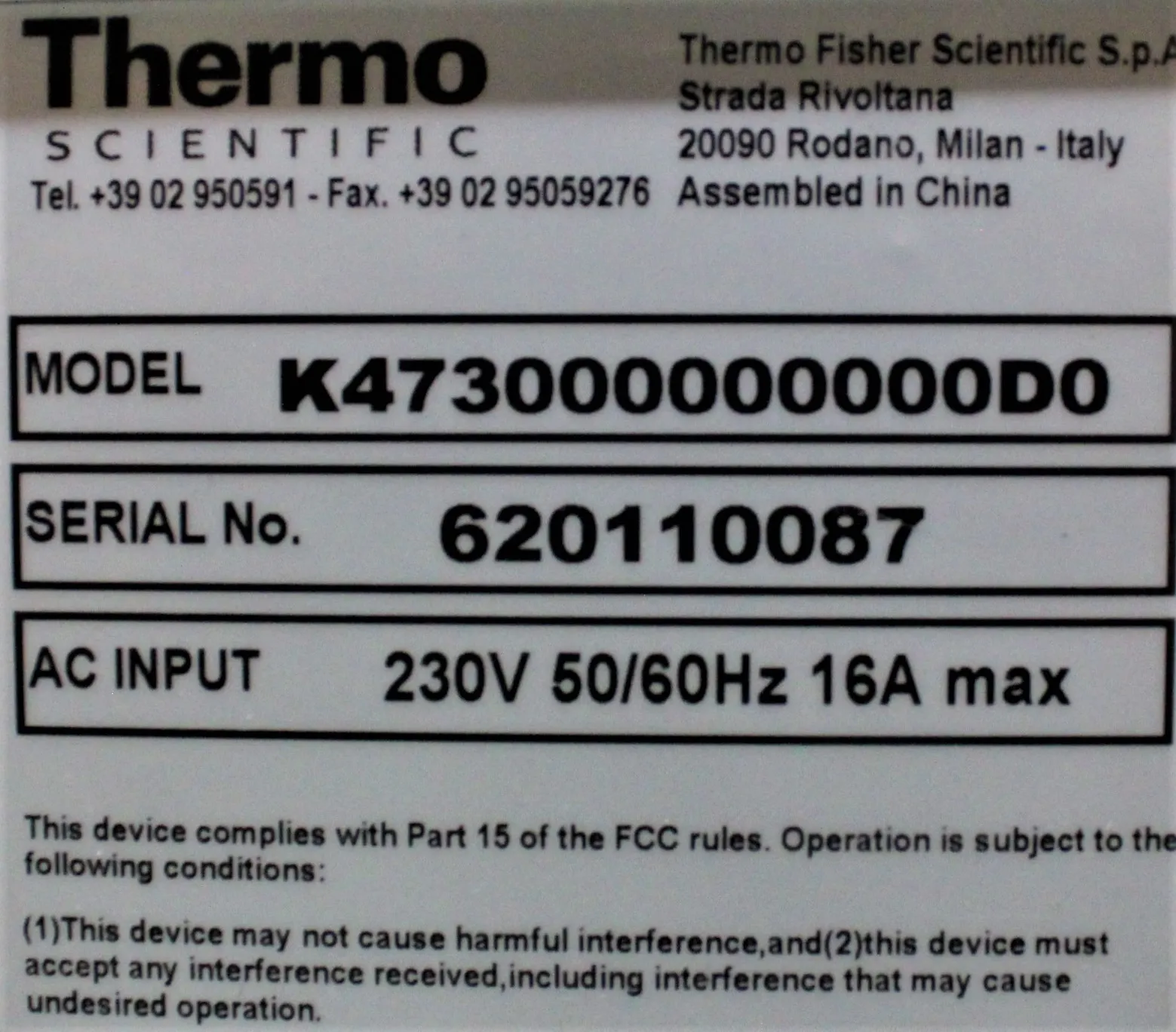 Thermo Scientific TRACE GC Ultra K473000000000D0 Gas Chromatography Mass Spectrometry