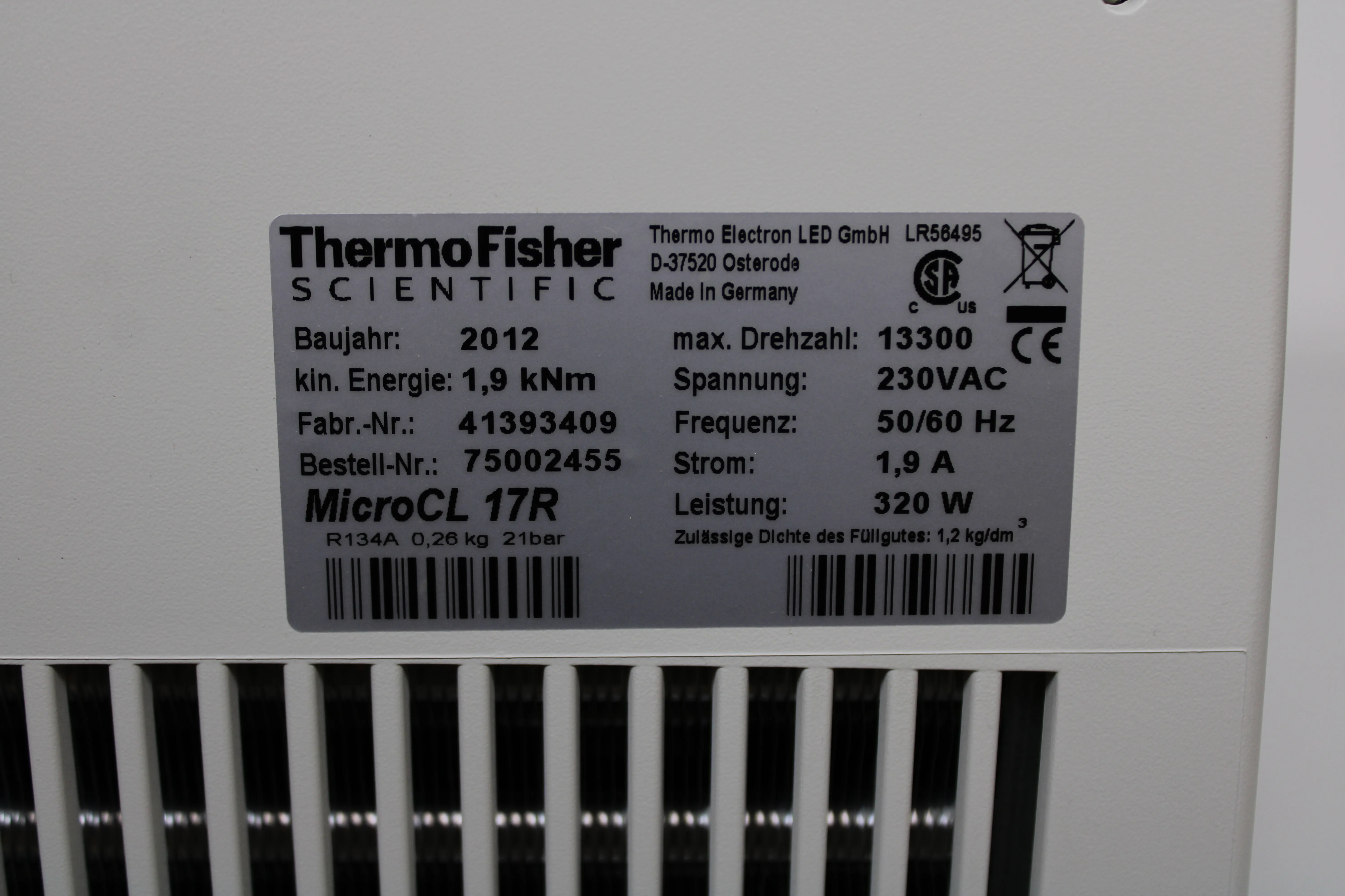 Thermo Scientific MicroCL 17R Centrifuge