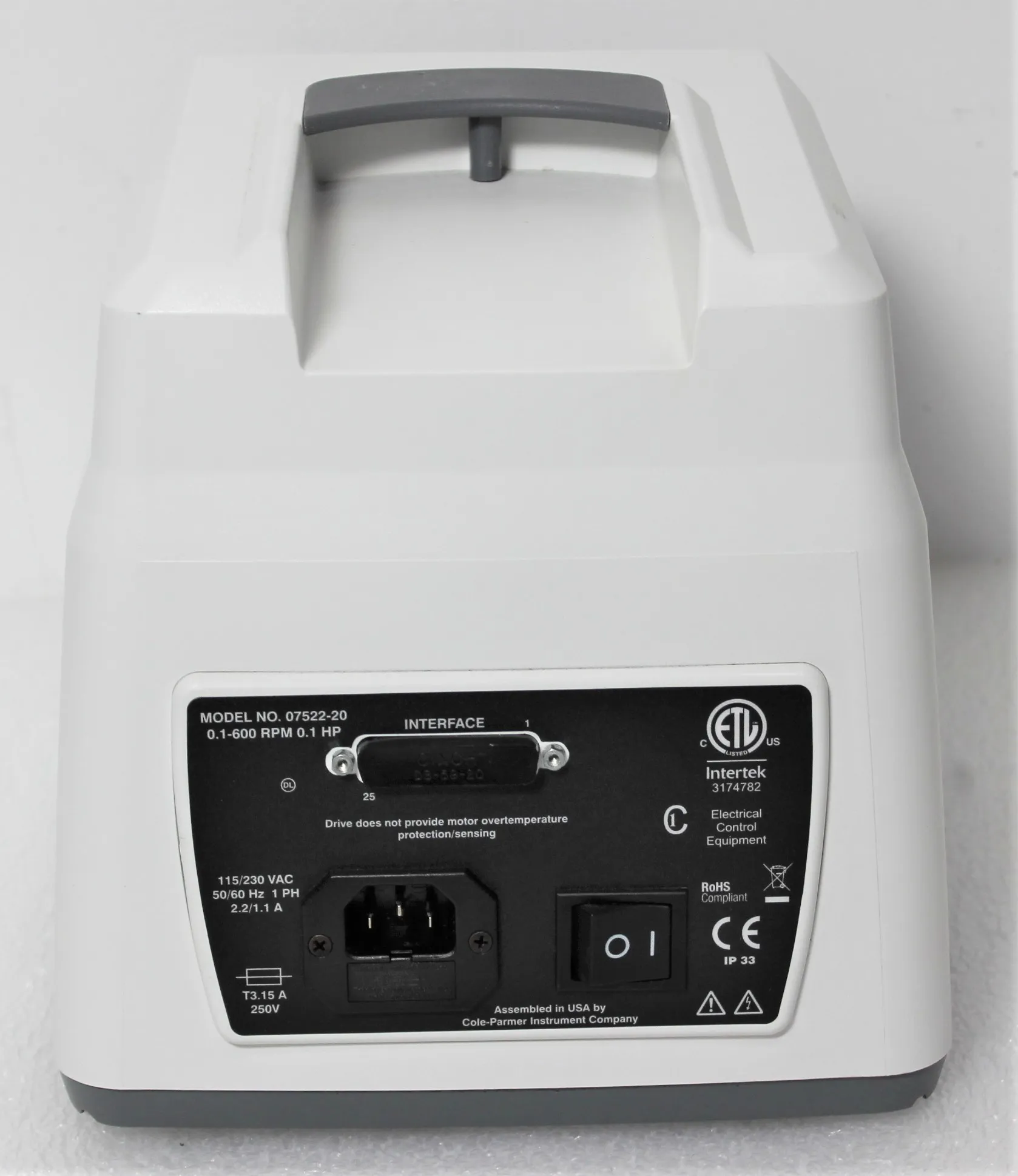 Cole Parmer LS Digital Drive 600rpm 07522-20 Peristaltic Pump