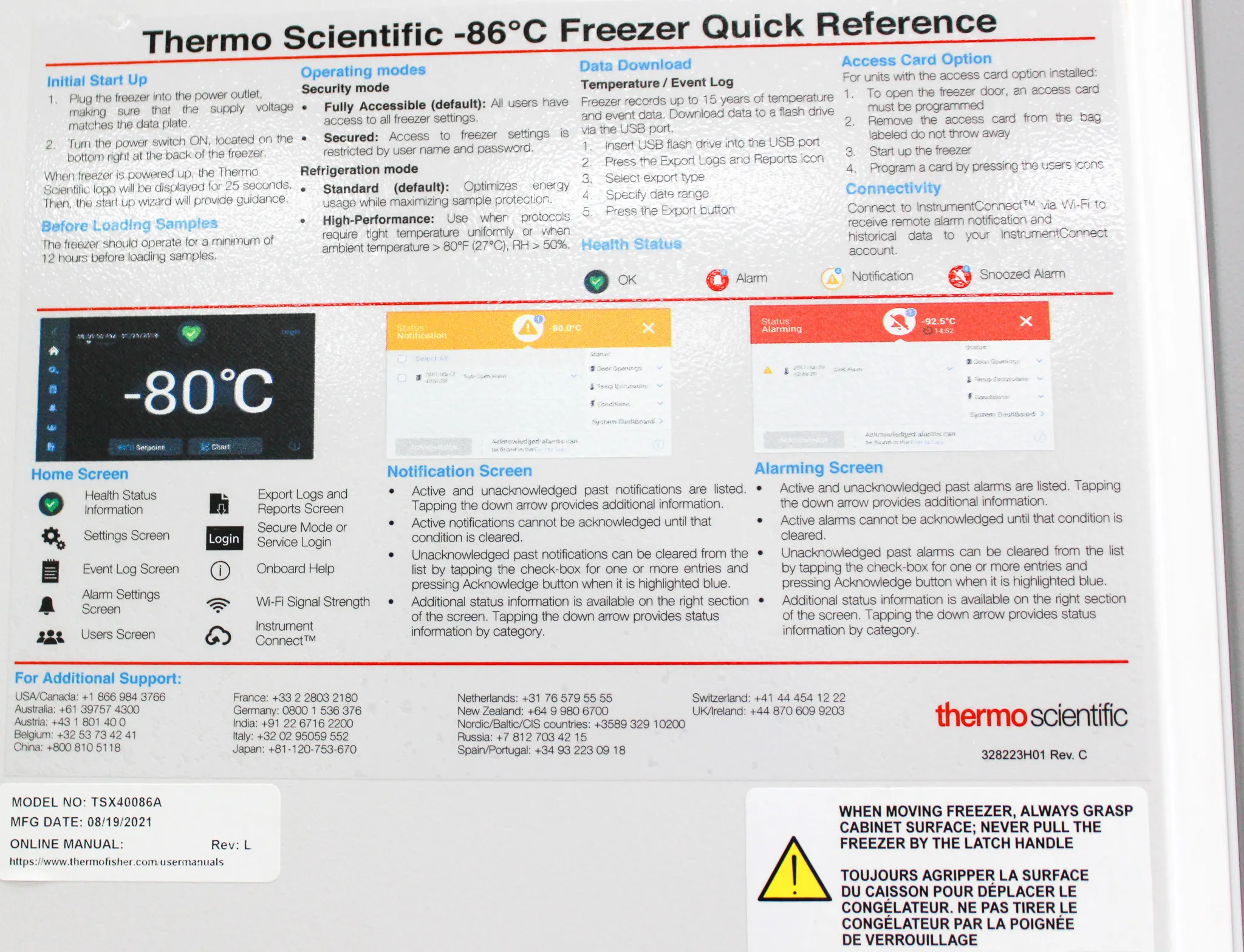 Thermo Scientific TSX Series Ultra-Low Freezer Model TSX40086A