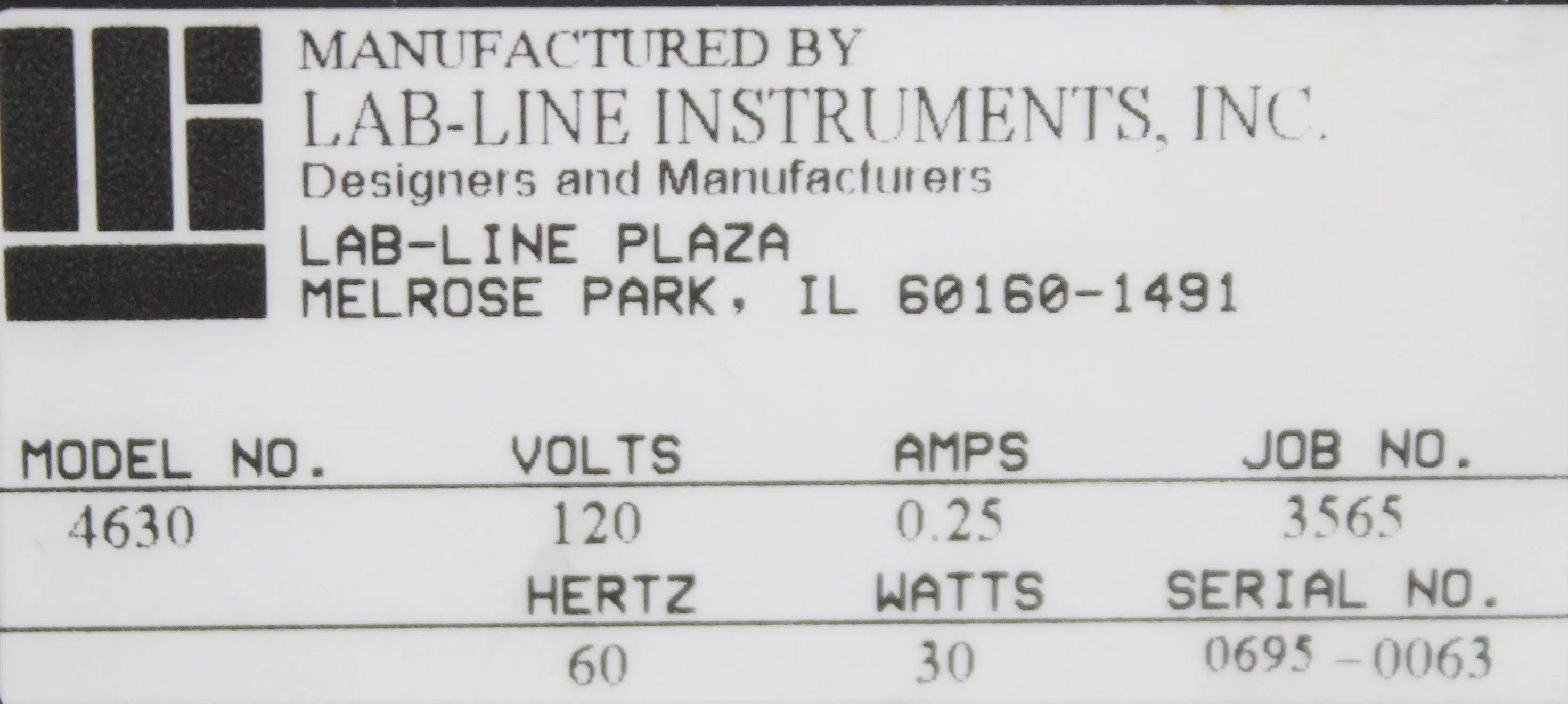 LabLine 4631 Rotator Shaker - Used Vortexer / Rotator / Shaker