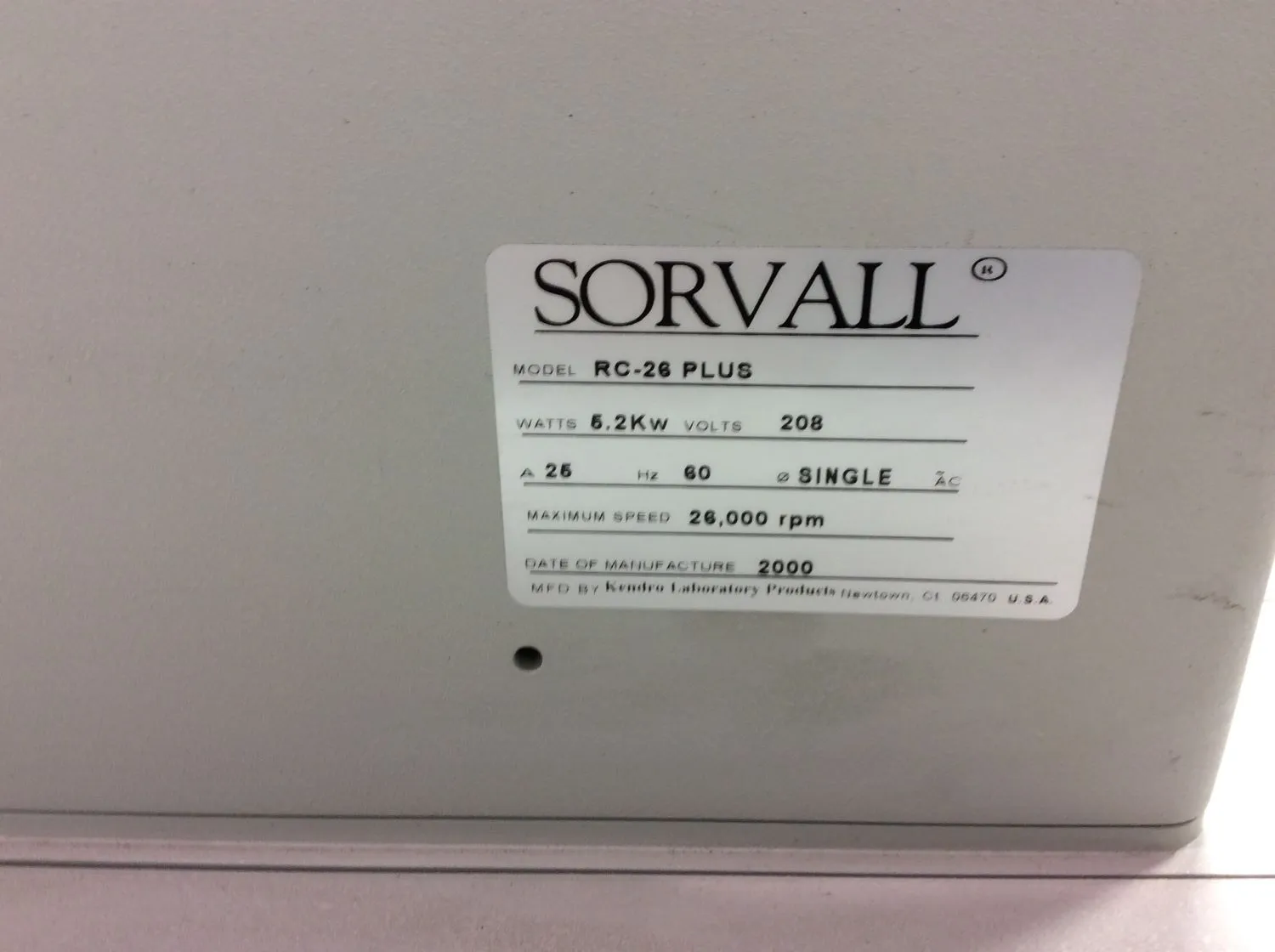 Sorvall RC26 PLUS Superspeed Refrigerated Centrifuge