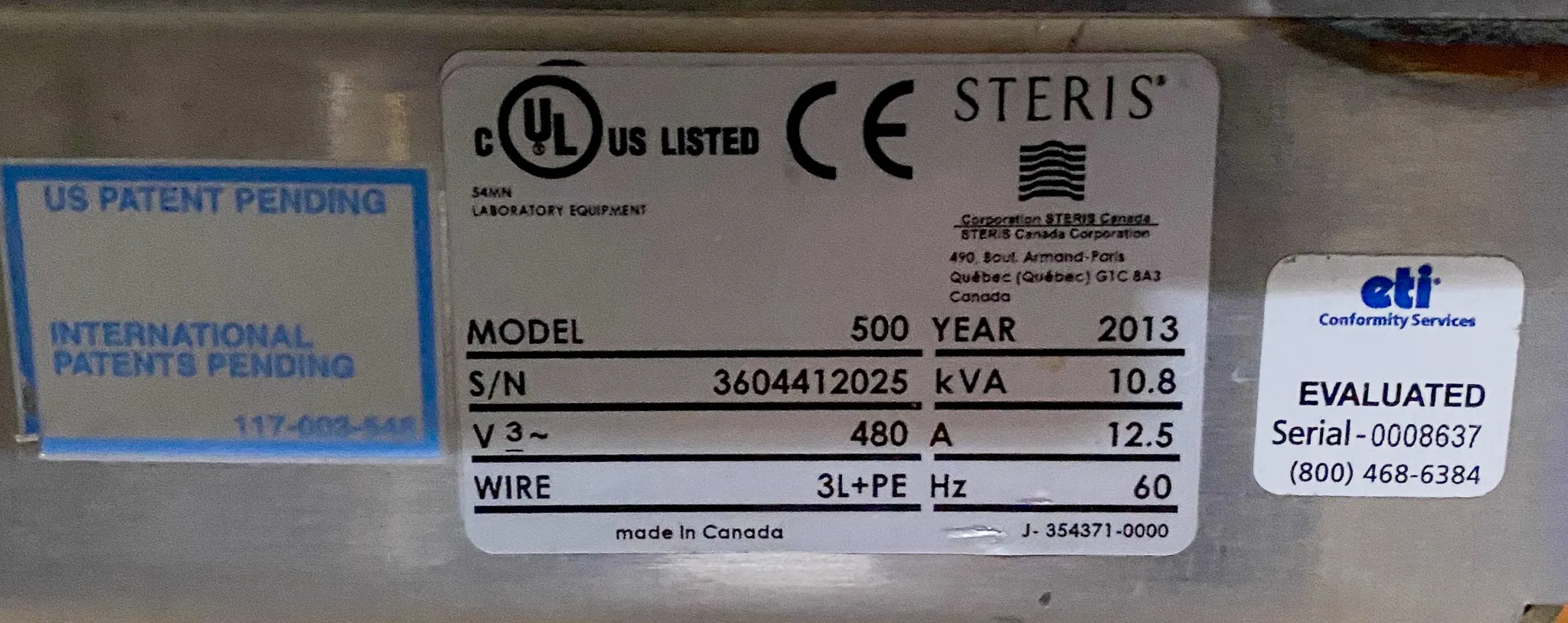 Steris Reliance 500 Laboratory Glassware Washer