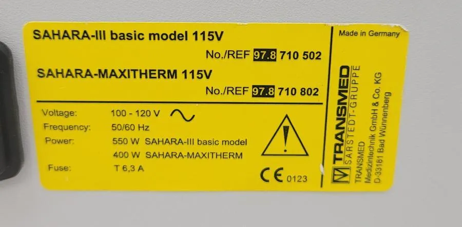 TRANSMED Sahara III Blood Warmer CLEARANCE! As-Is