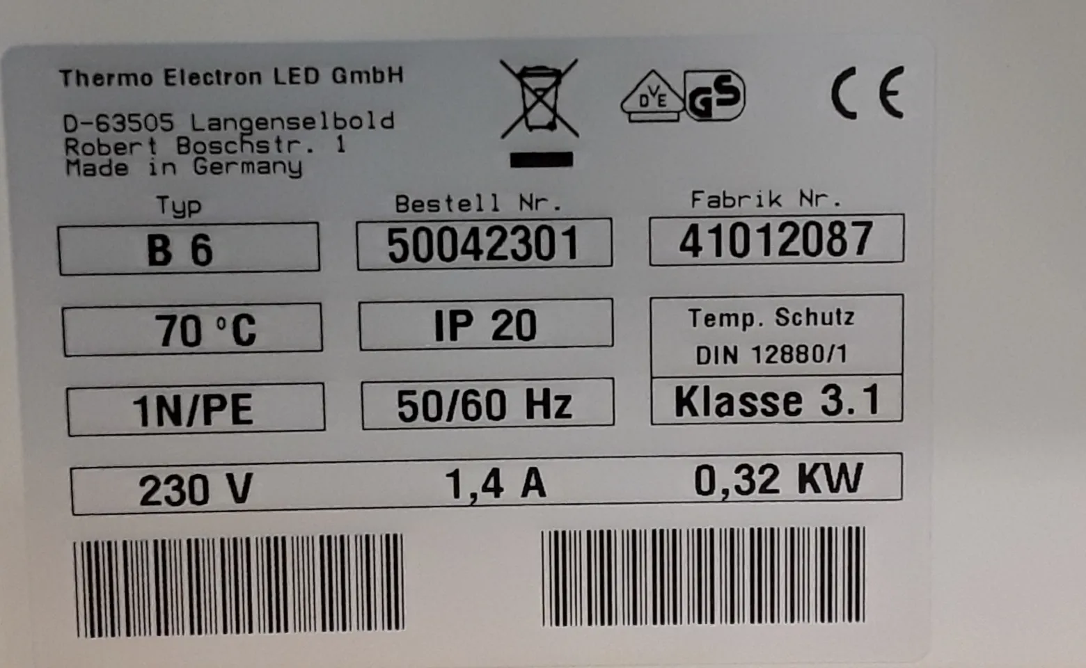 Thermo Scientific Heraeus B6 Incubator Functionline 60L