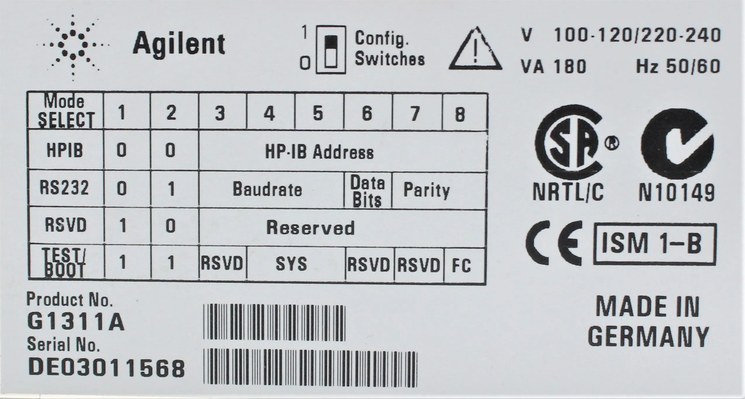 Agilent G1311A HPLC Series Quat Pump Used Lab Equipment