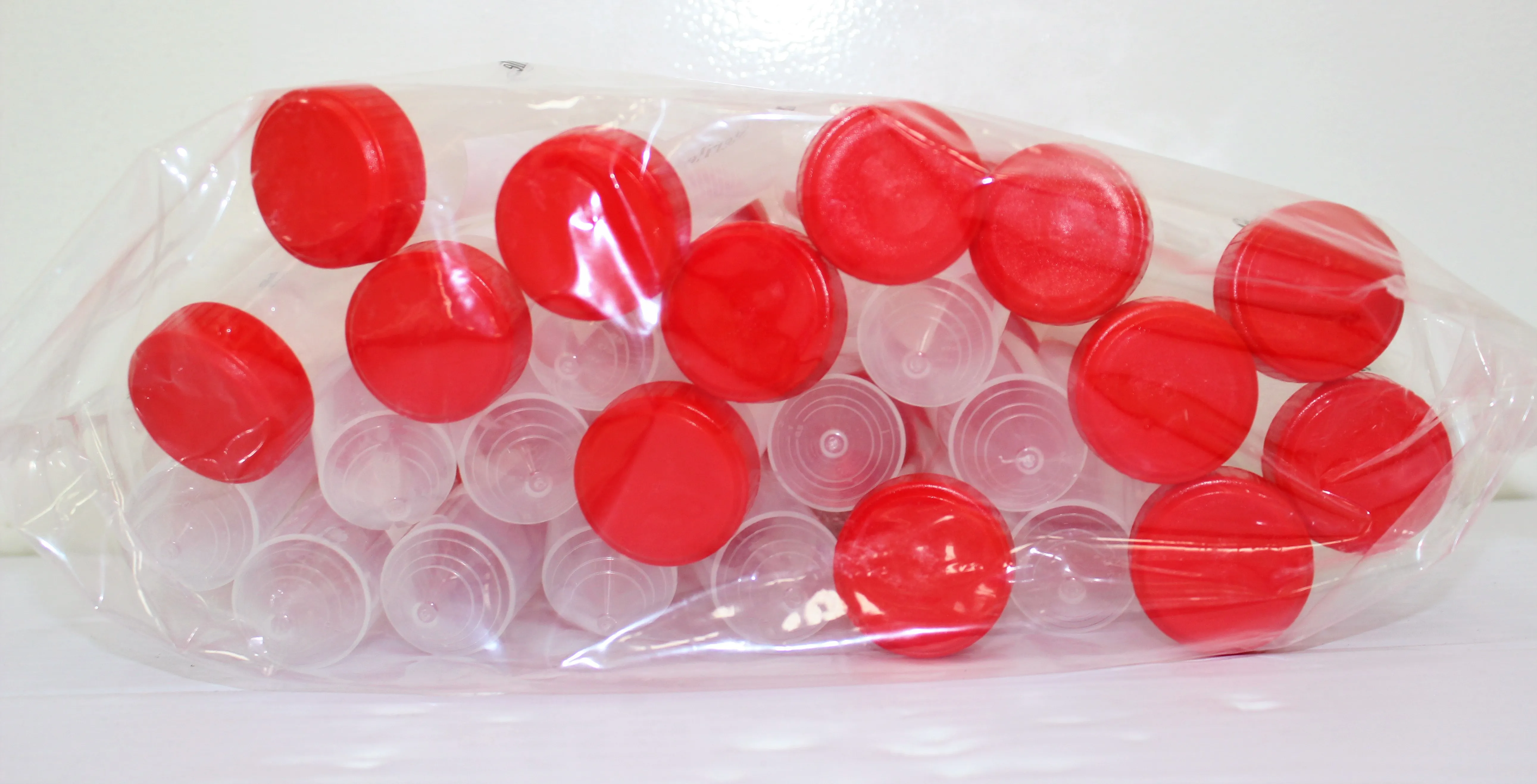 Globe Scientific 50mL Centrifuge Tube w/ Red Screwcap, 25/Bag & Cryo-tags-Labels