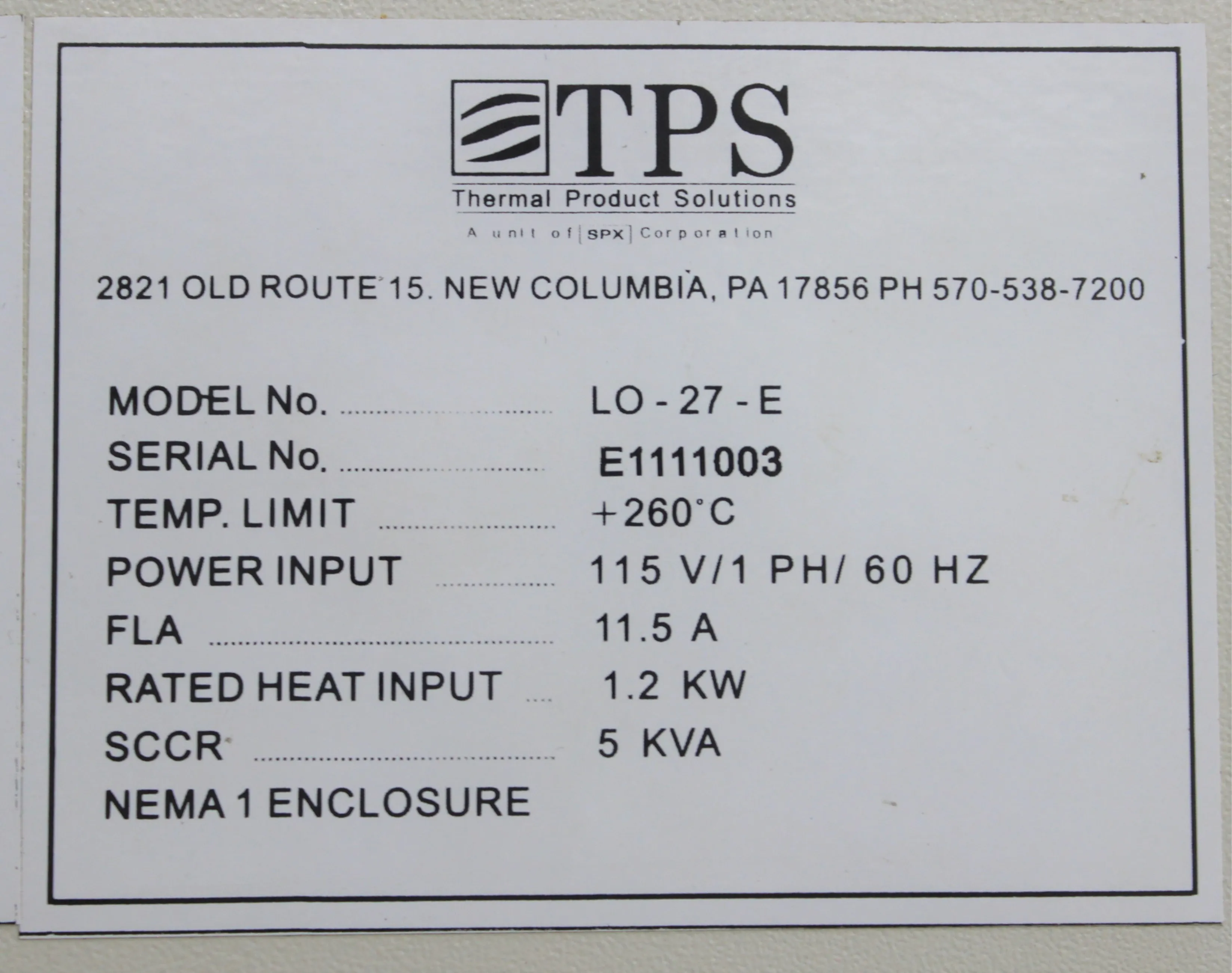 Blue M Lab Oven Model LO-27-E - Used 120V Horizontal Airflow Laboratory Inconspicuous Oven E1111003