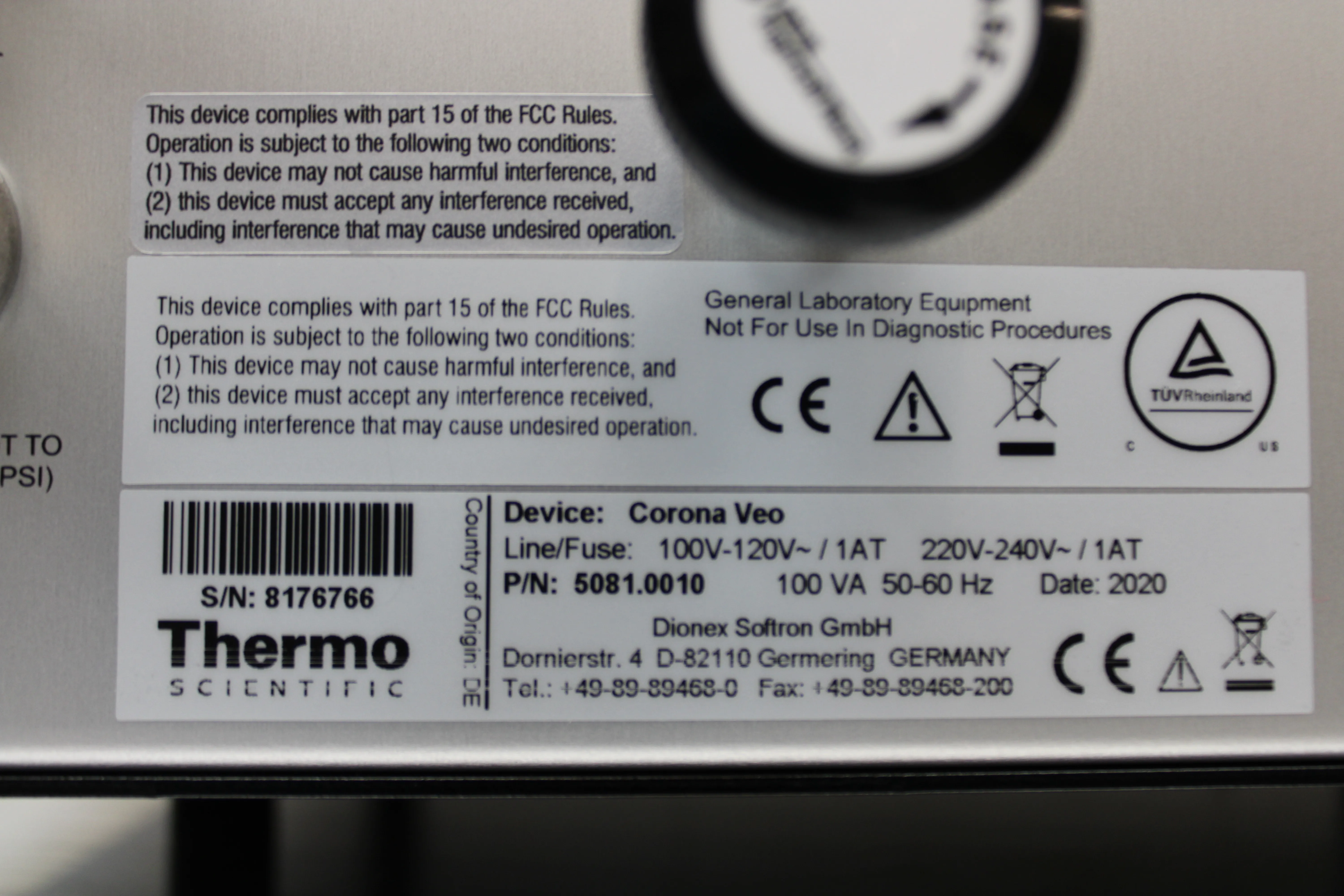 Thermo Scientific Dionex Corona Veo Charged Aerosol Detector 5081.0010 HPLC FPLC GC CE