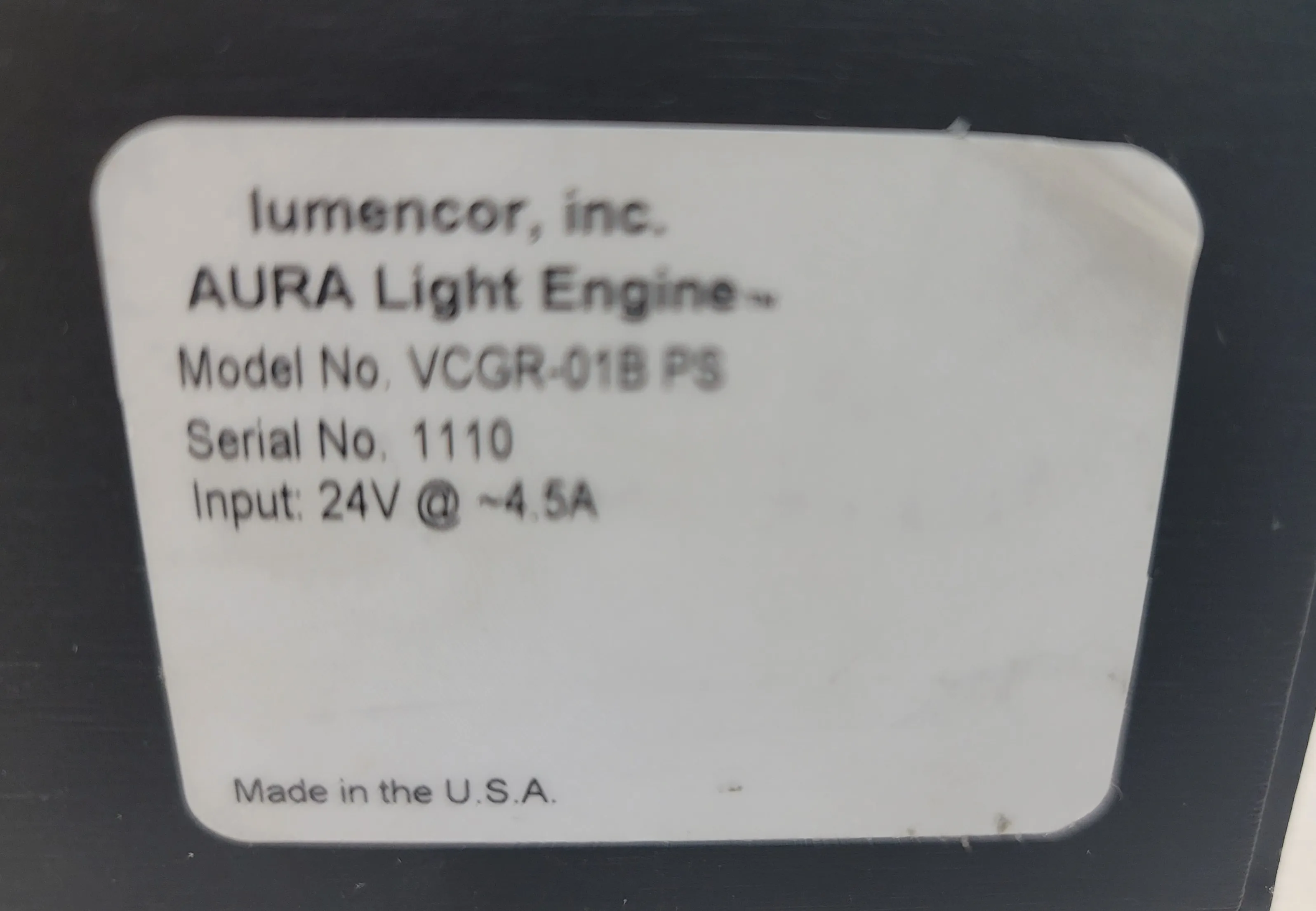 Lumencor VCGR-01B PS Aura 4-Color Light Engine