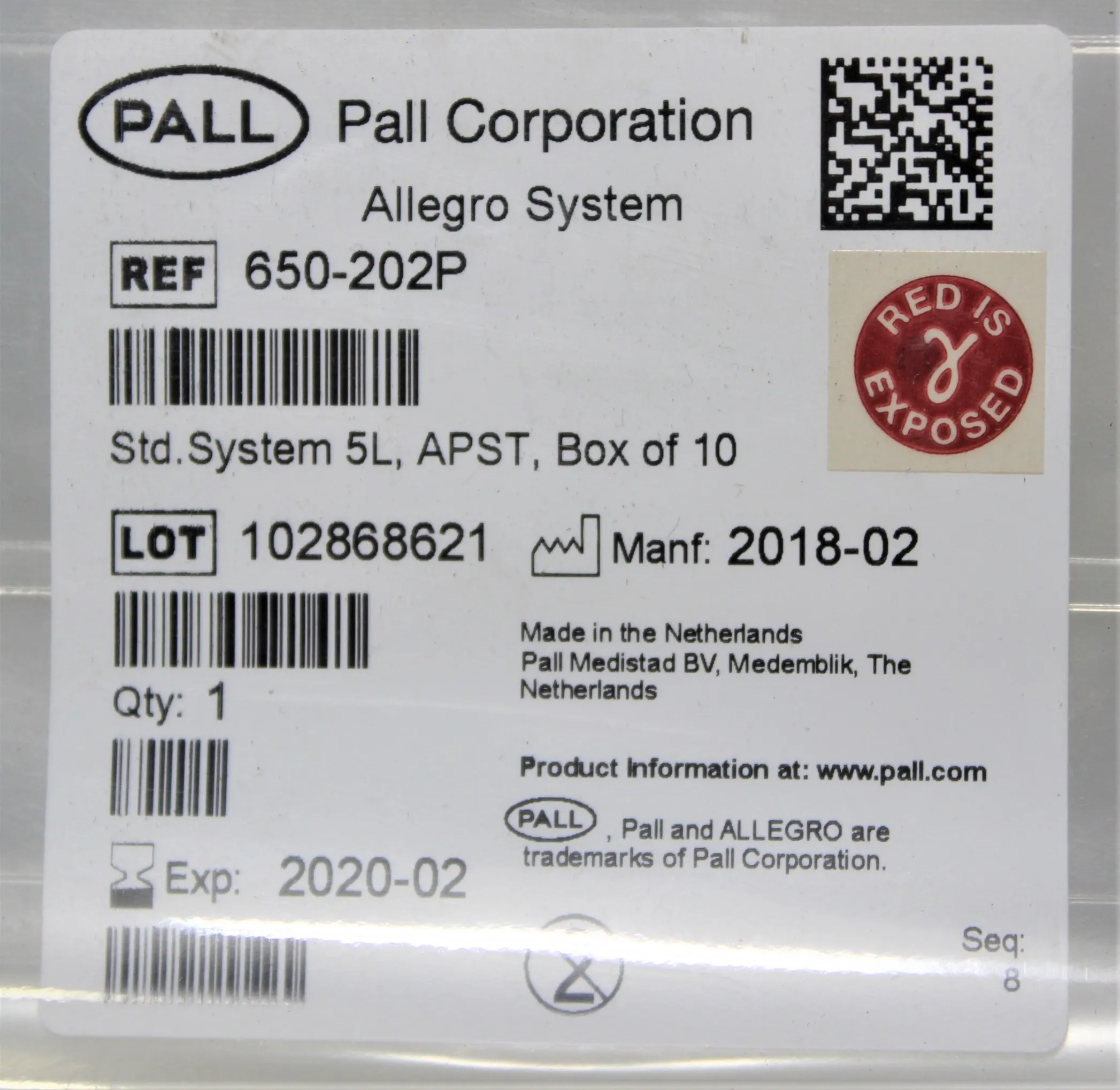 Pall Alegro 5L 2D Standard System APST 650-202P