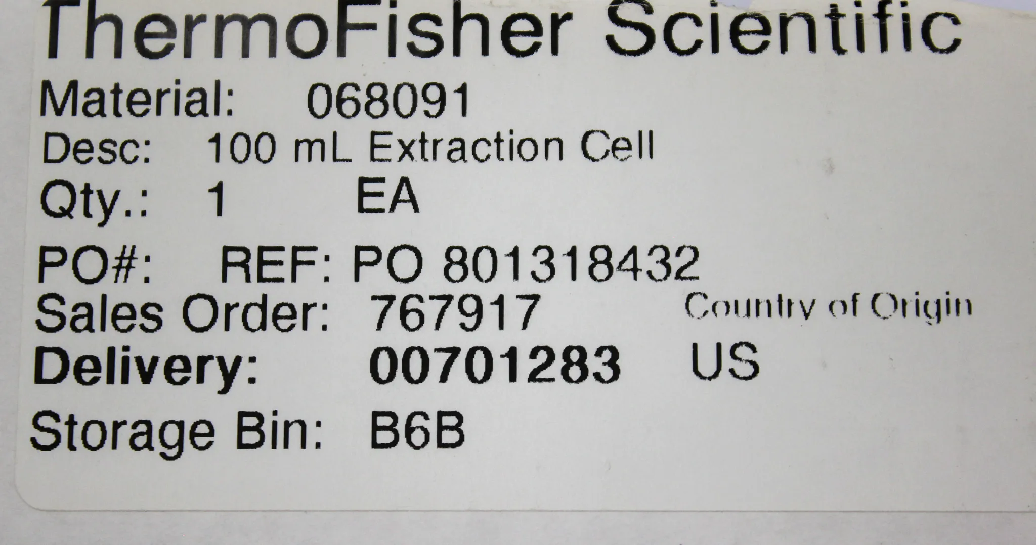 Thermo Scientific Dionium Extraction Cell 100mL ASE 150/350 Material: Dionium