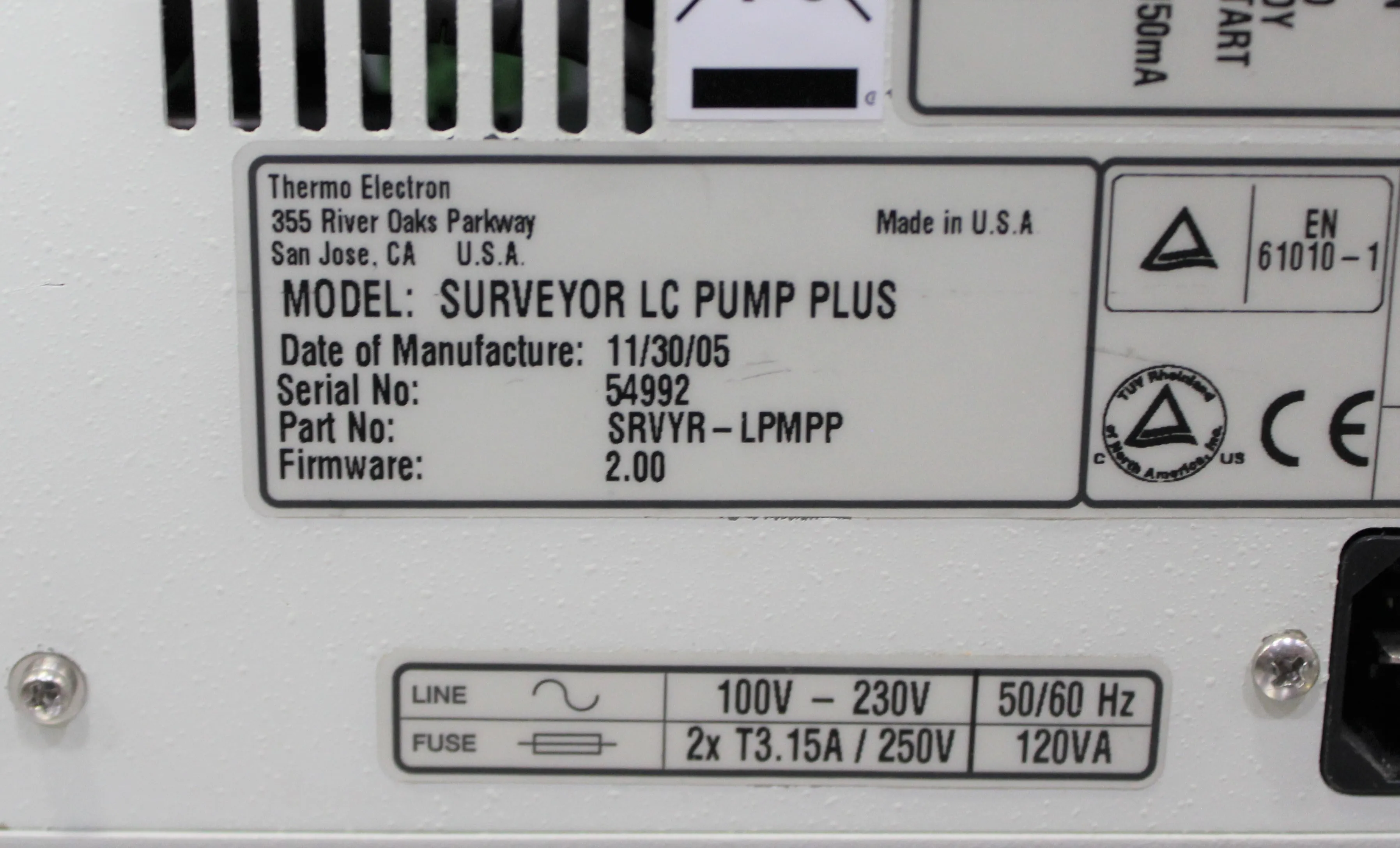 Thermo Finnigan Surveyor LC Plus Quaternary Pump