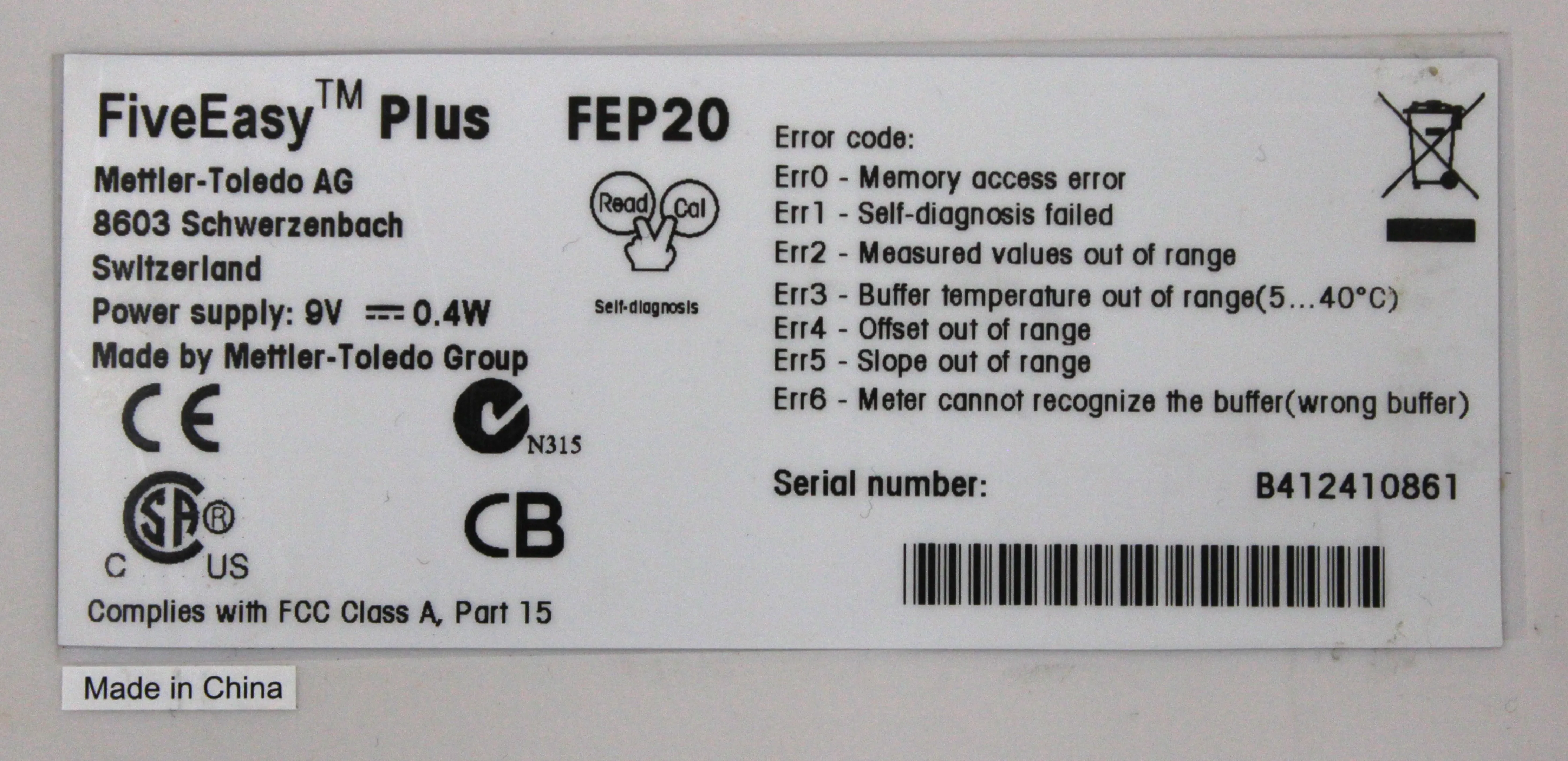 Mettler Toledo FiveEasy Plus FEP20 Basic Meter pH Model