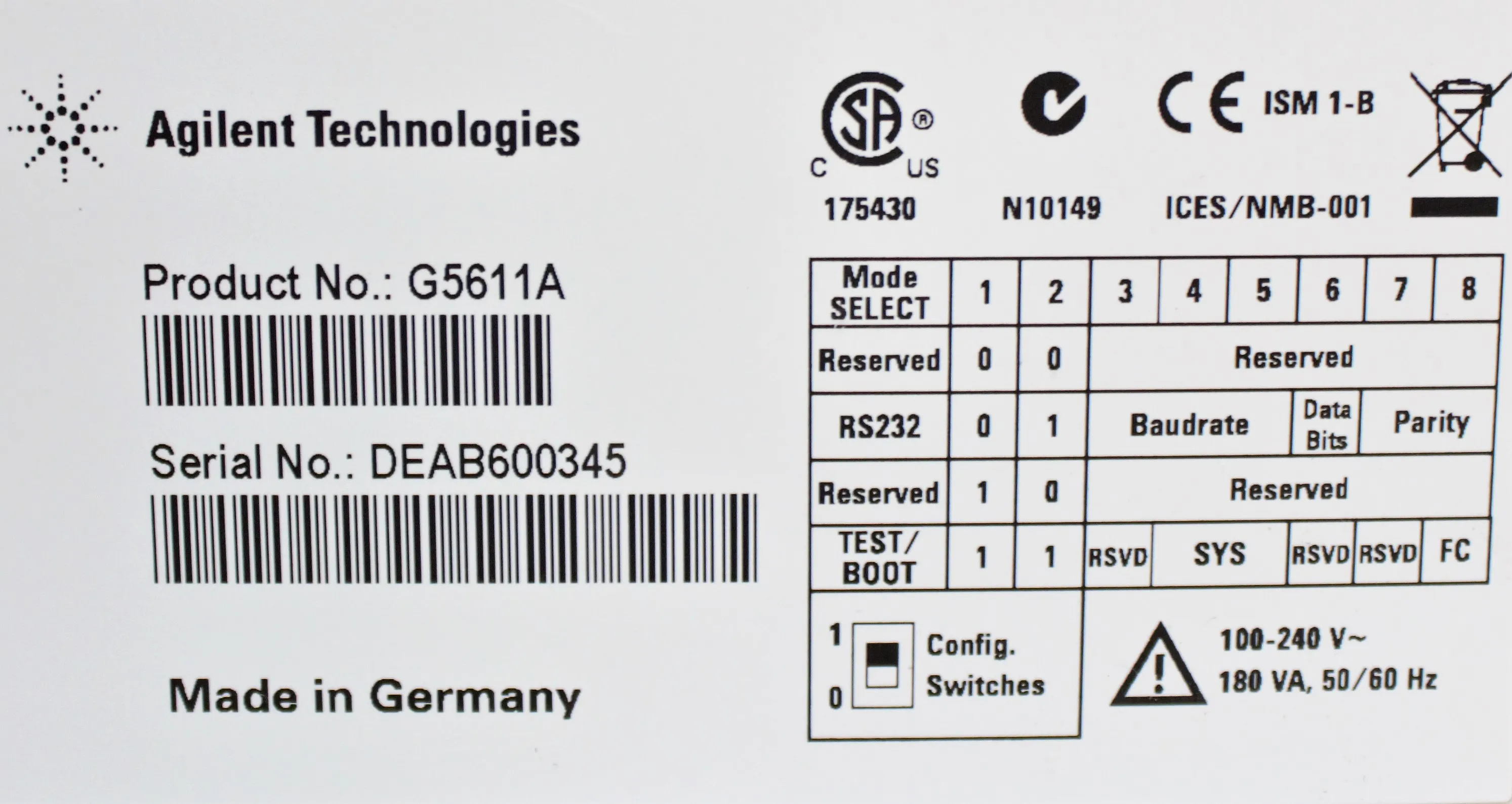 Agilent Technologies Infinity 1200 Series 1260 Infinity Bio-inert Quaternary Pump G5611A Laboratory Pump