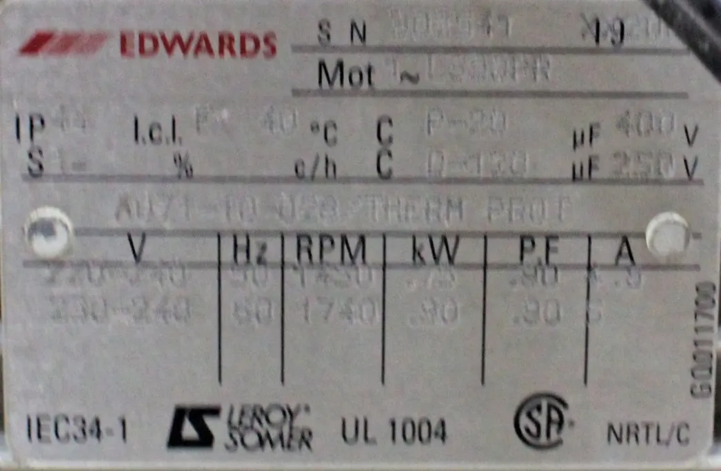 Edwards E2M30 Rotary Vane Vacuum Pump 220V 60Hz US