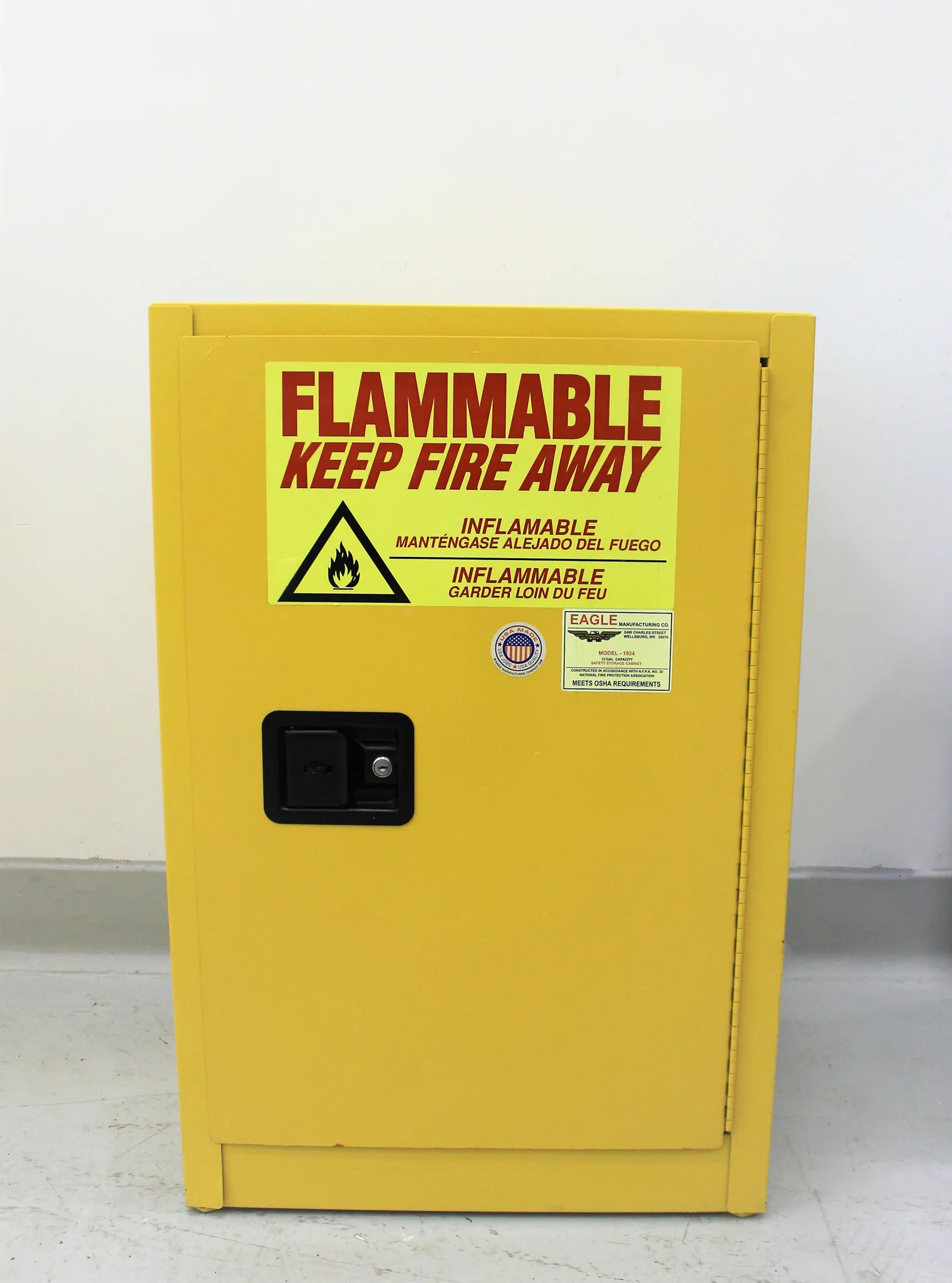 Eagle Manufacturing 1924 Yellow 12 Gal. Flammable Safety Storage Cabinet