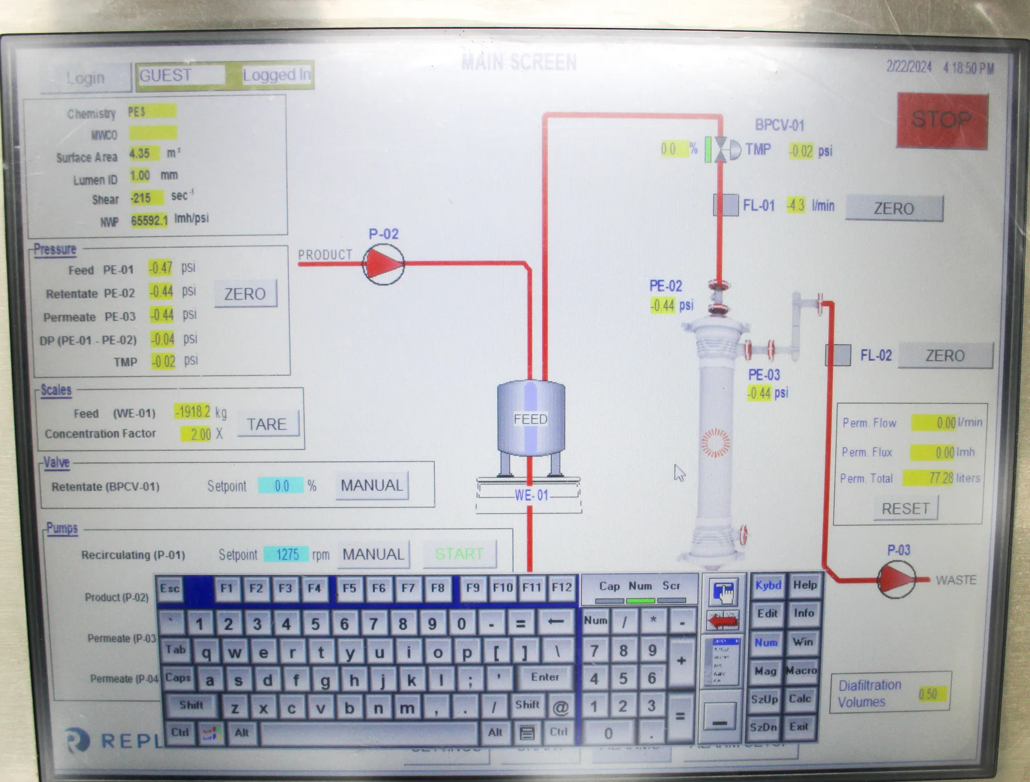 Repligen KrosFlo KTF Tangential Flow Filtration System SYTF-600