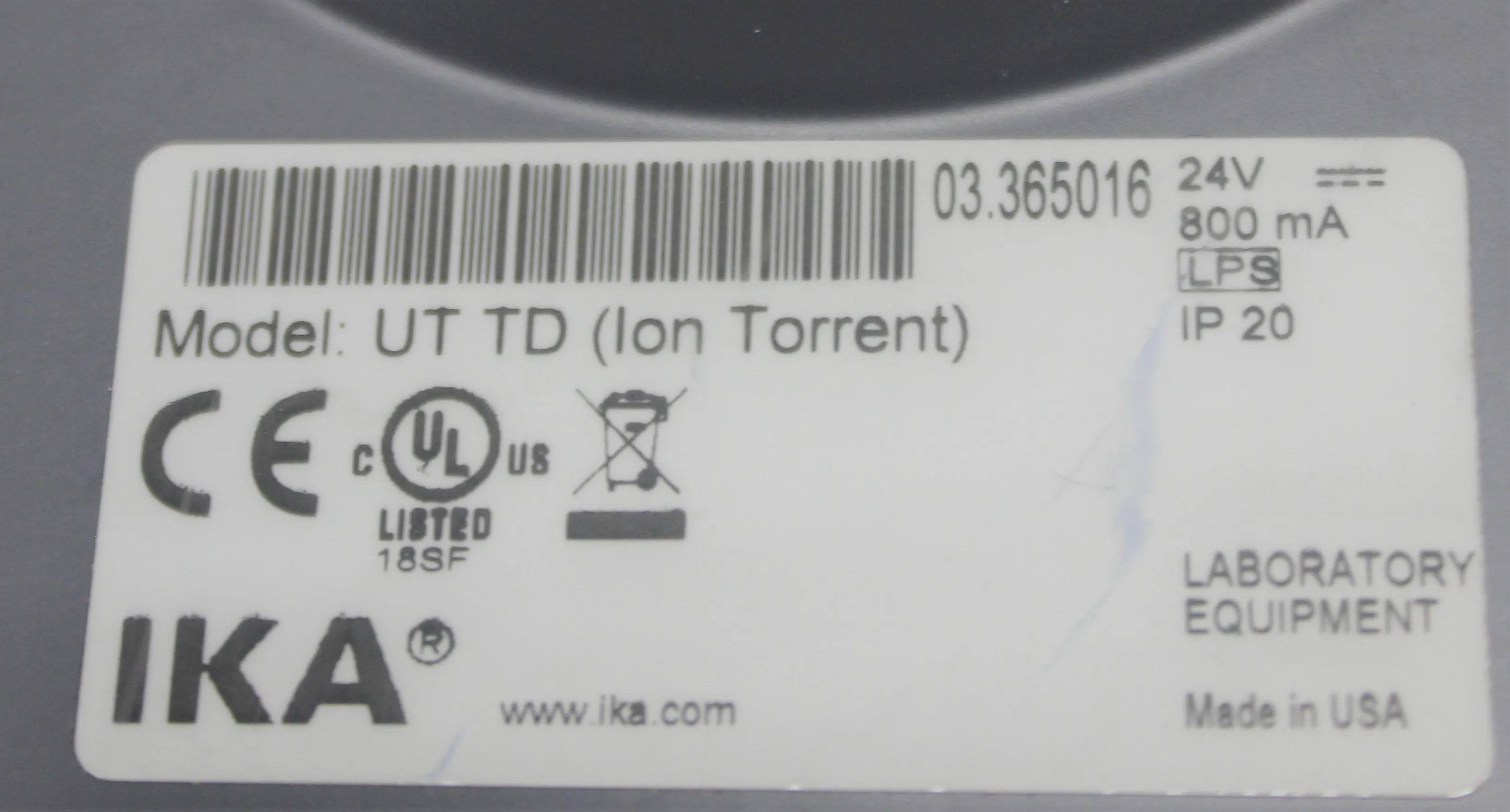 IKA ULTRA-TURRAX Tube Drive UT TD Ion Torrent Vortexer Rotator Shaker