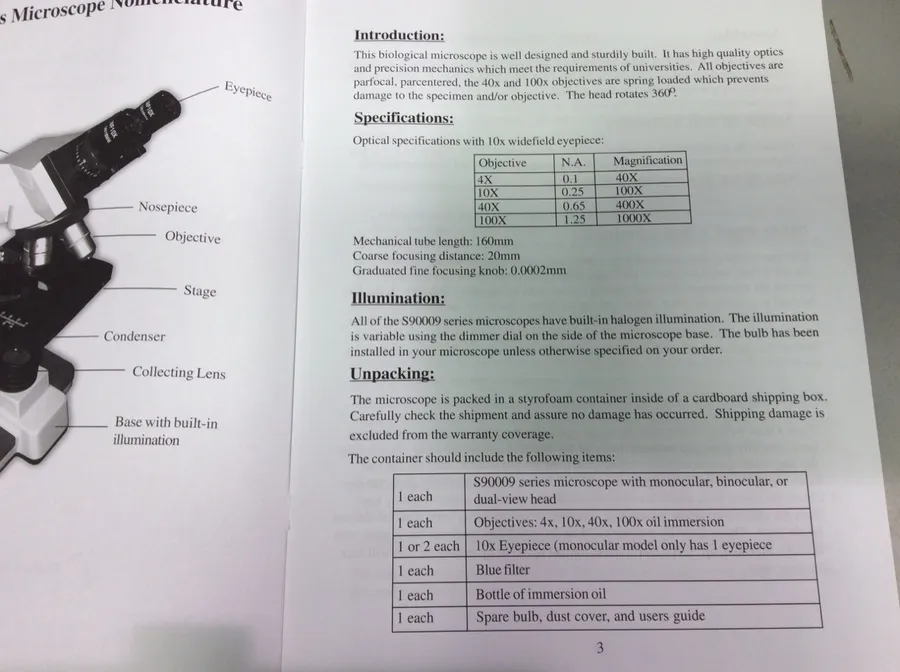 Fisher Scientific Compound Biological Microscope S90009A