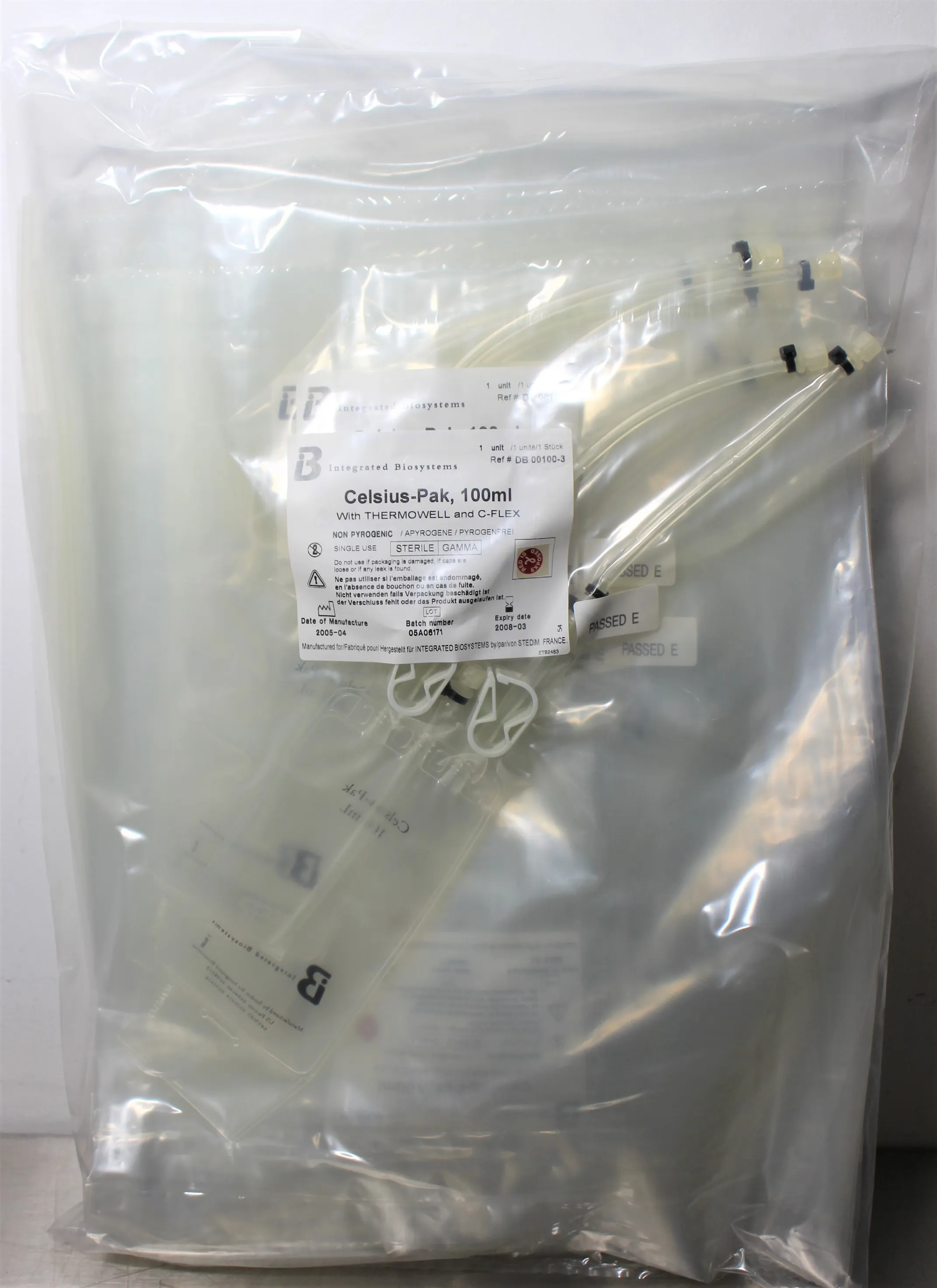 Integrated Biosystems Celsius-Pak 100mL 00100-3 C-Flex EVA Tubing with Thermowell