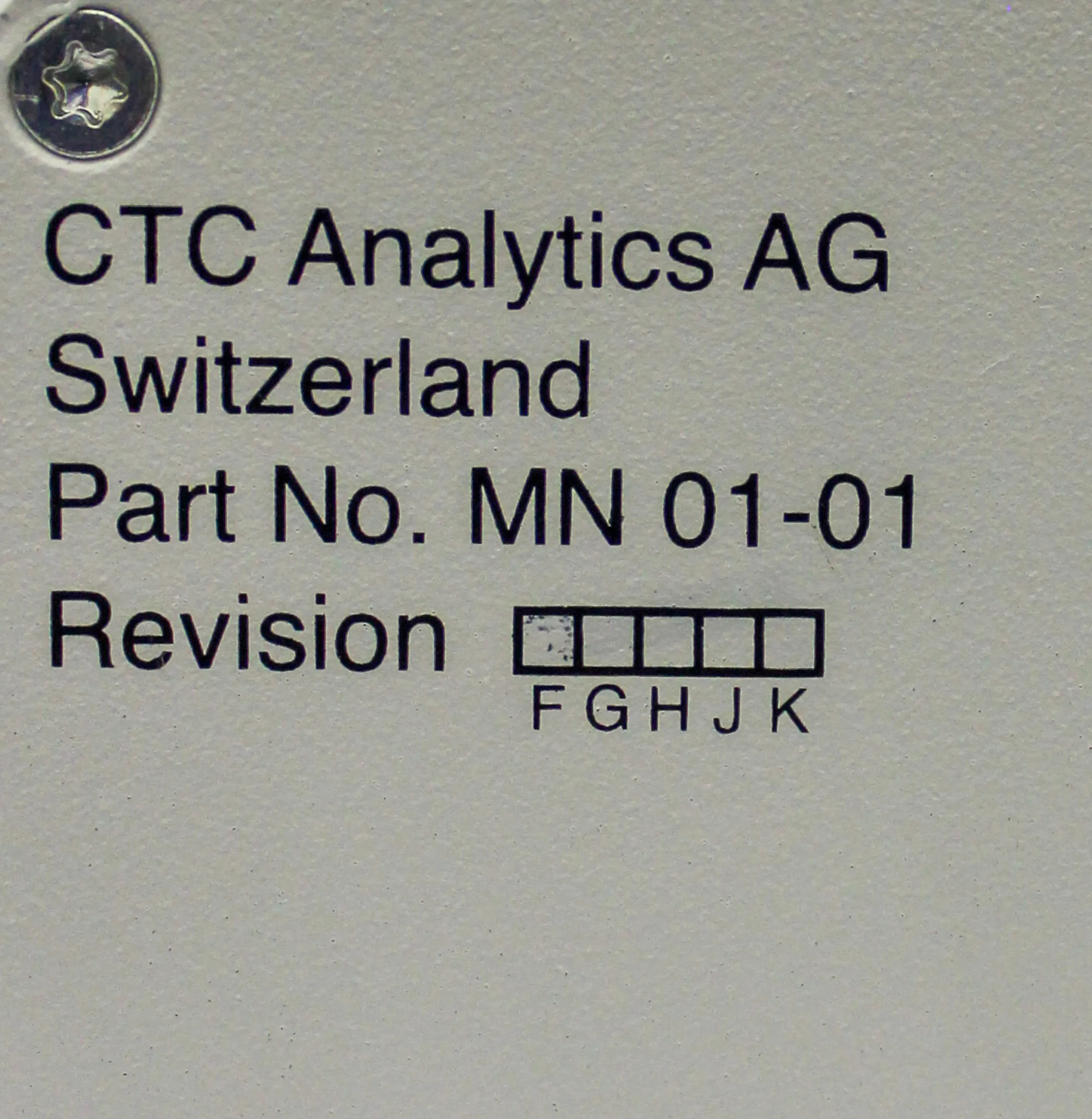 Thermo Scientific CTC Analytics, Autosampler MN 01-01/MB 01-01A