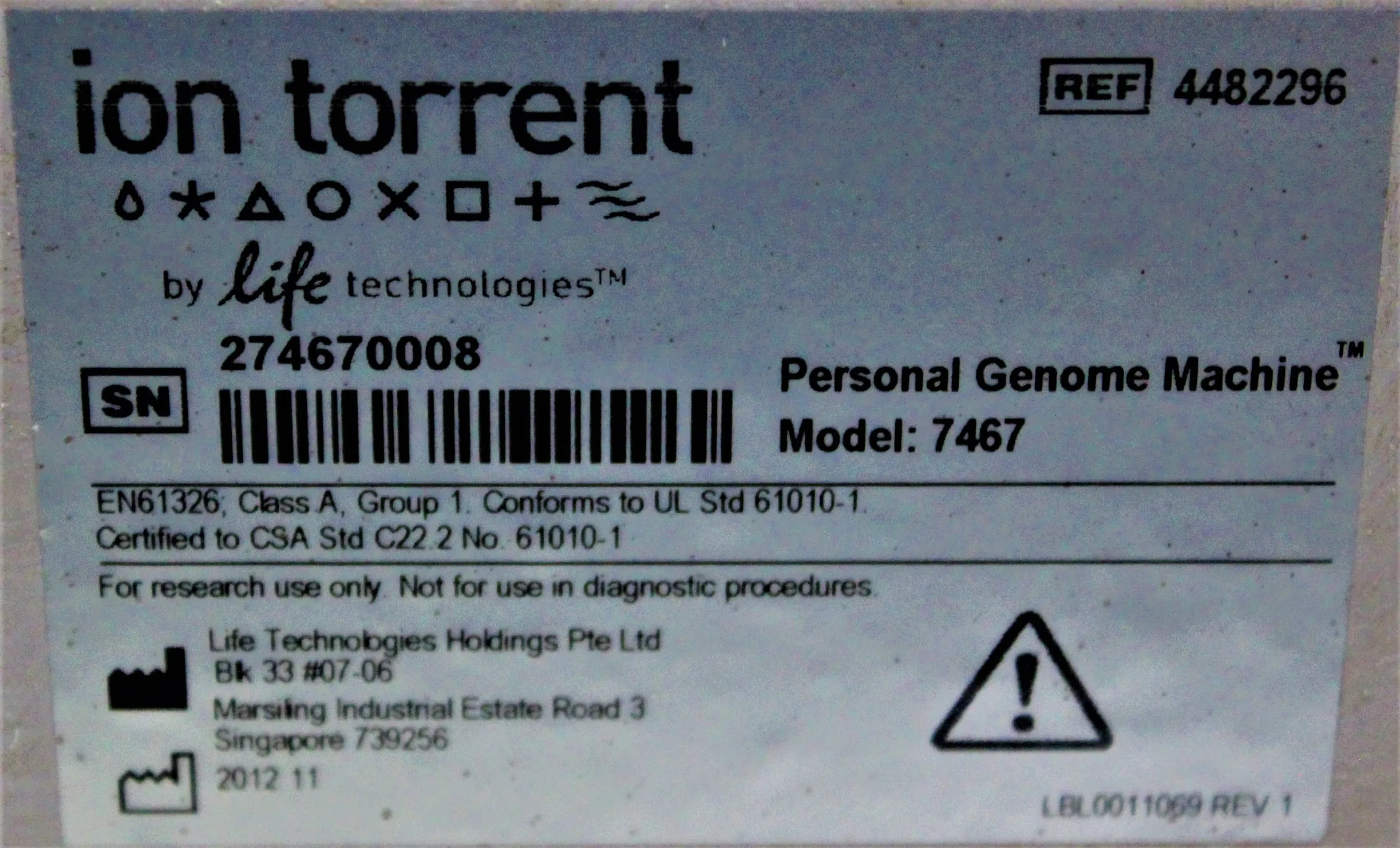 Ion Torrent 7467 DNA Sequencer