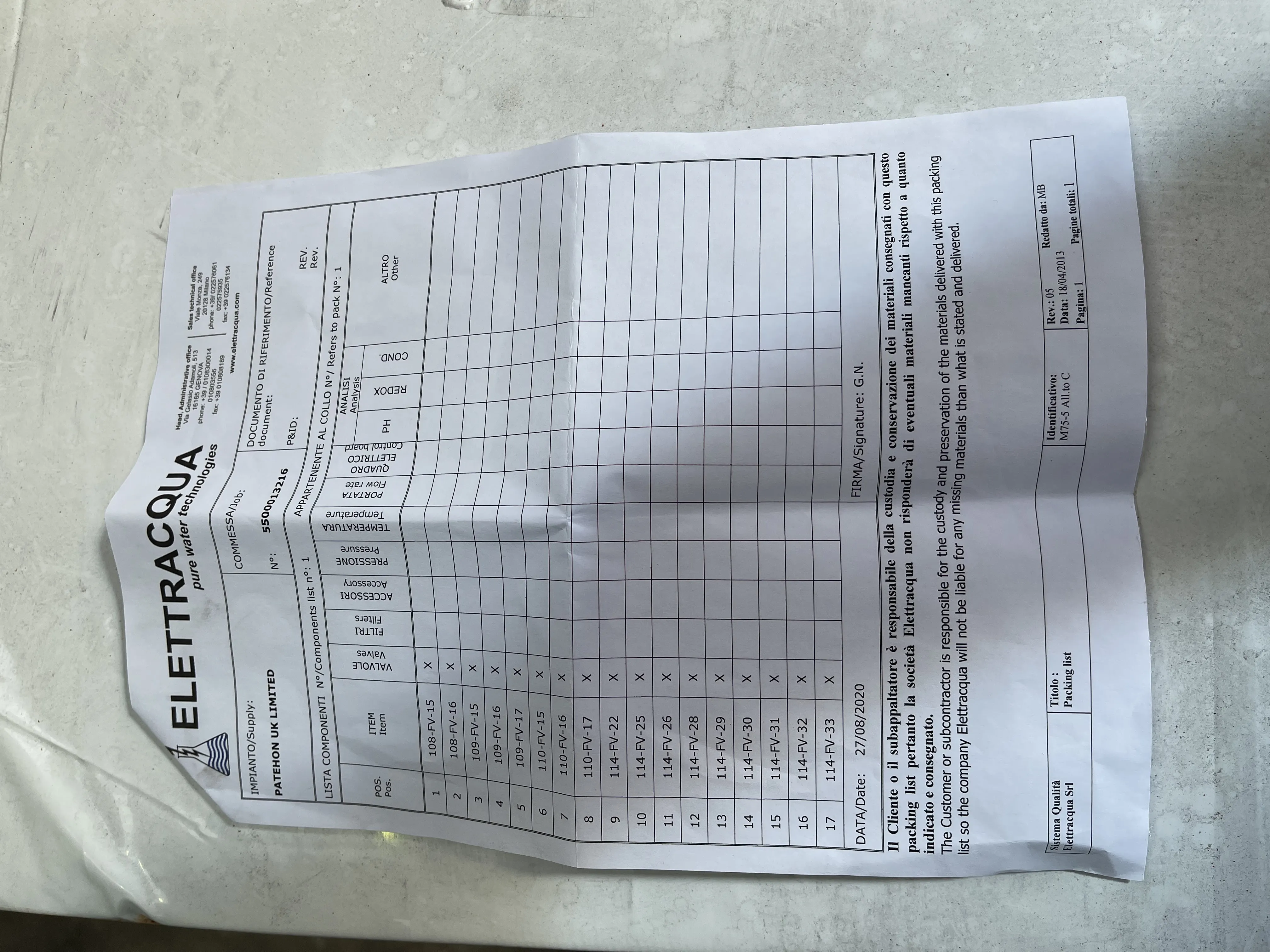 Elettracquca Valves Lab Equipment Pharma