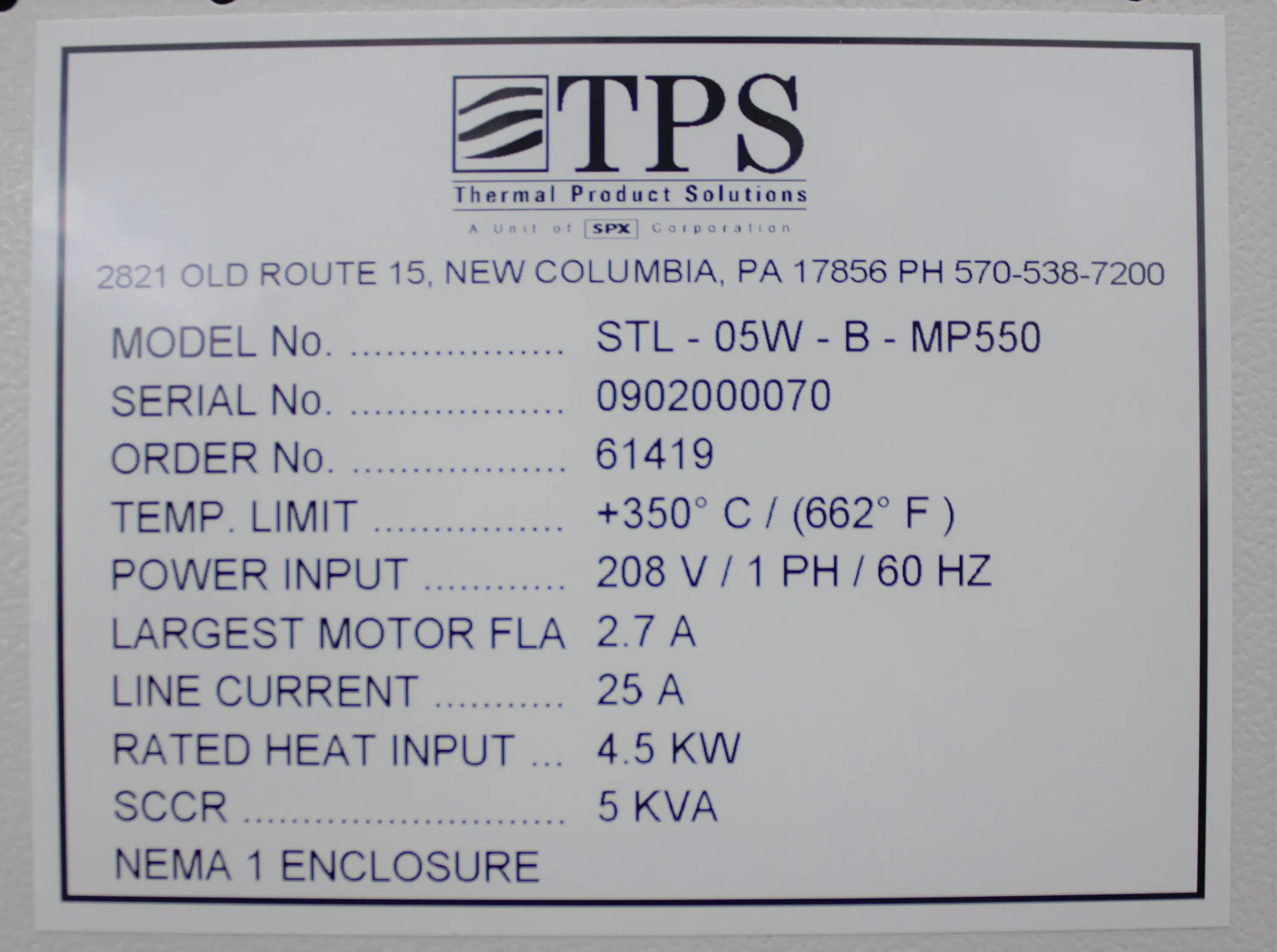 TPS Blue M STL-05W-B-MP550 Stacked Oven