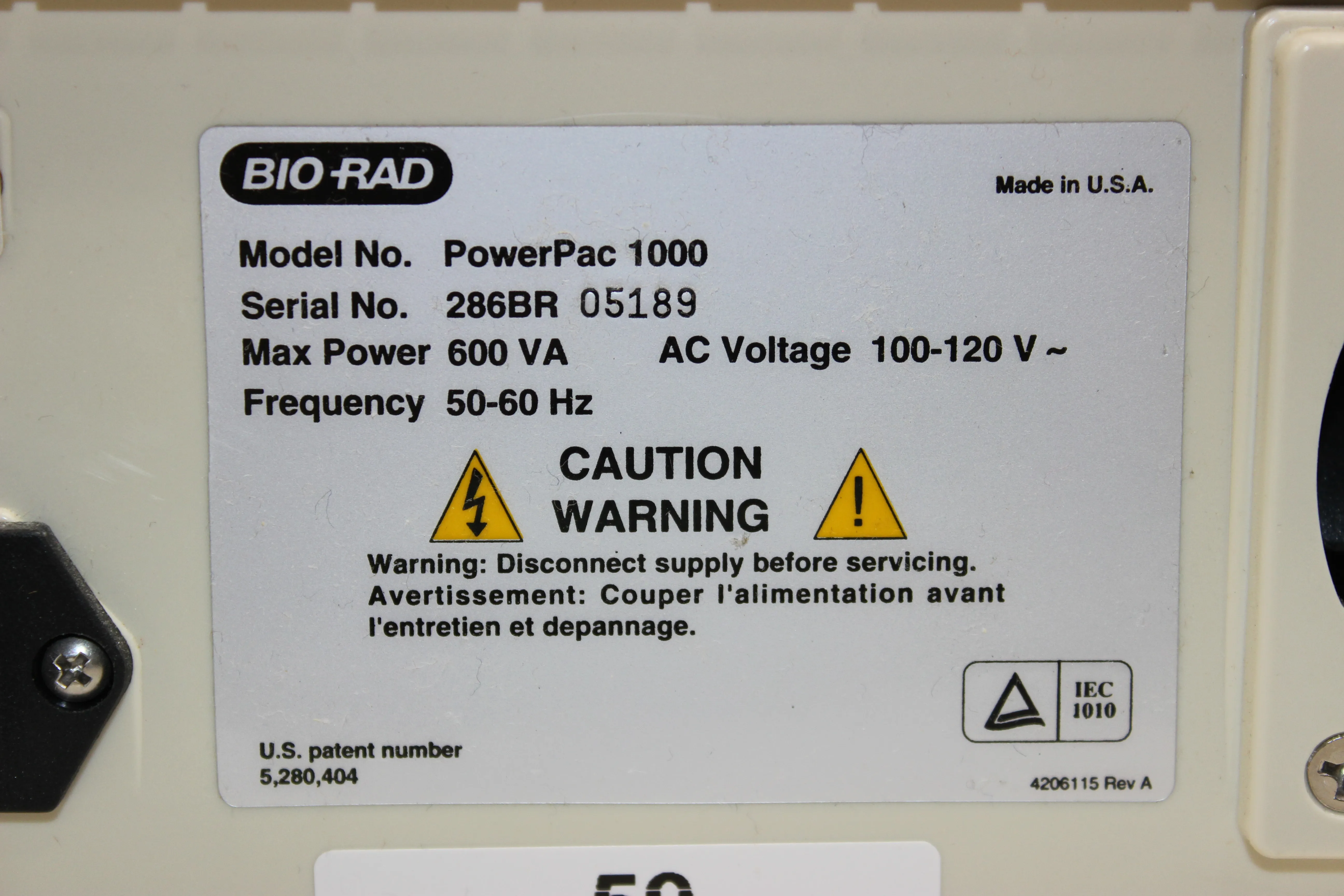 BIO-RAD PowerPac 1000 Electrophoresis Power Supply