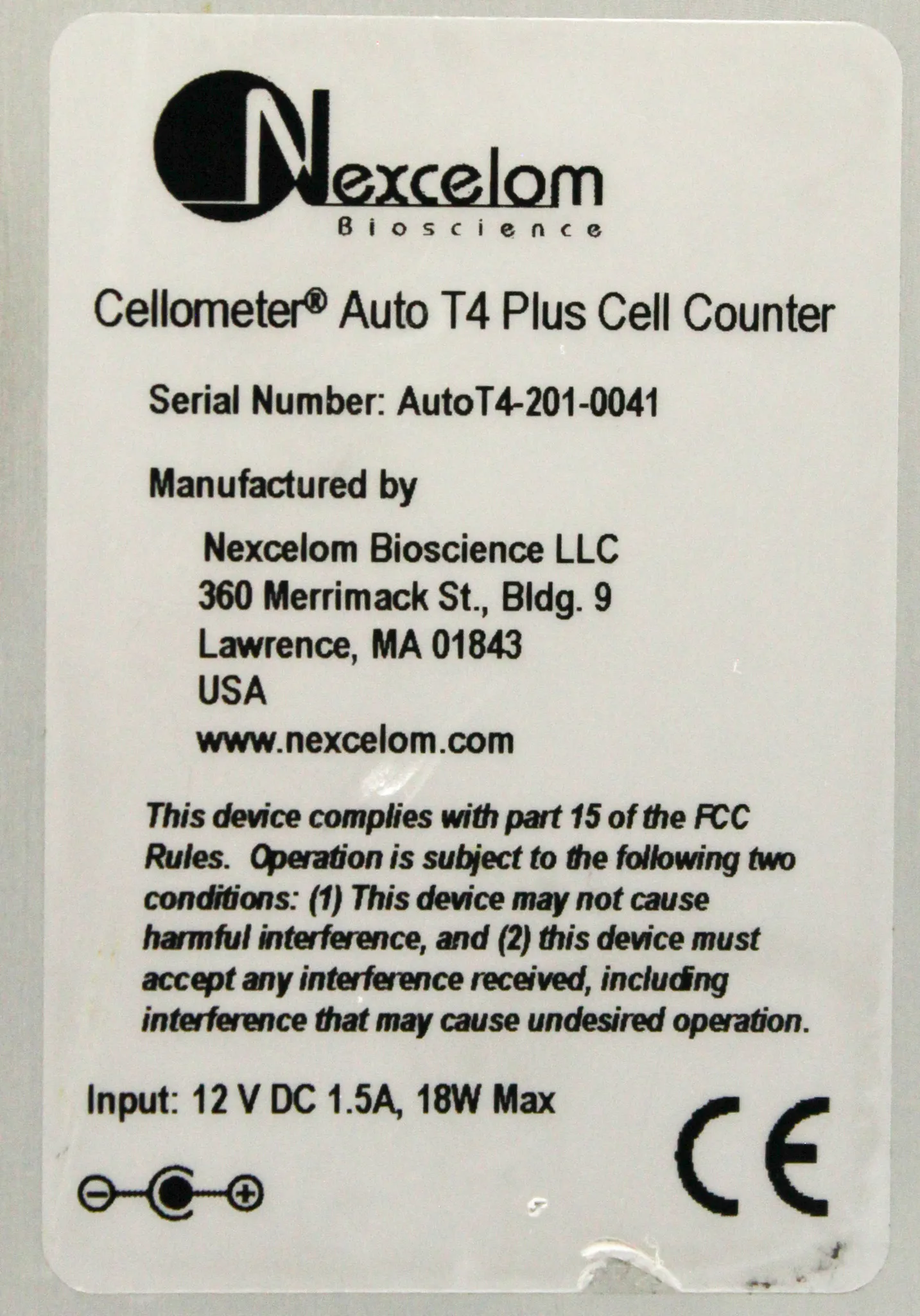 Nexcelom Bioscience Cellometer Auto T4 Cell Counter