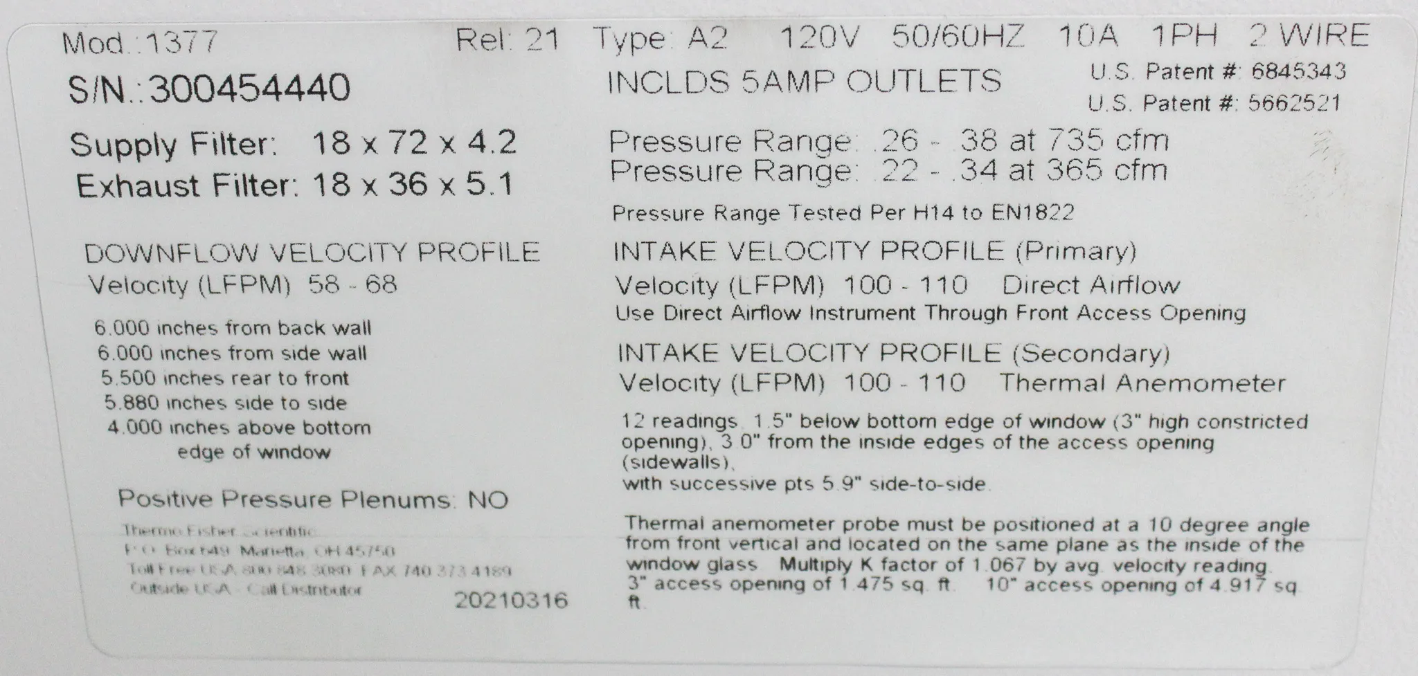 Thermo 1300 Series Class II, Type A2 Biological Safety Cabinet Model 1377 by Thermo Scientific