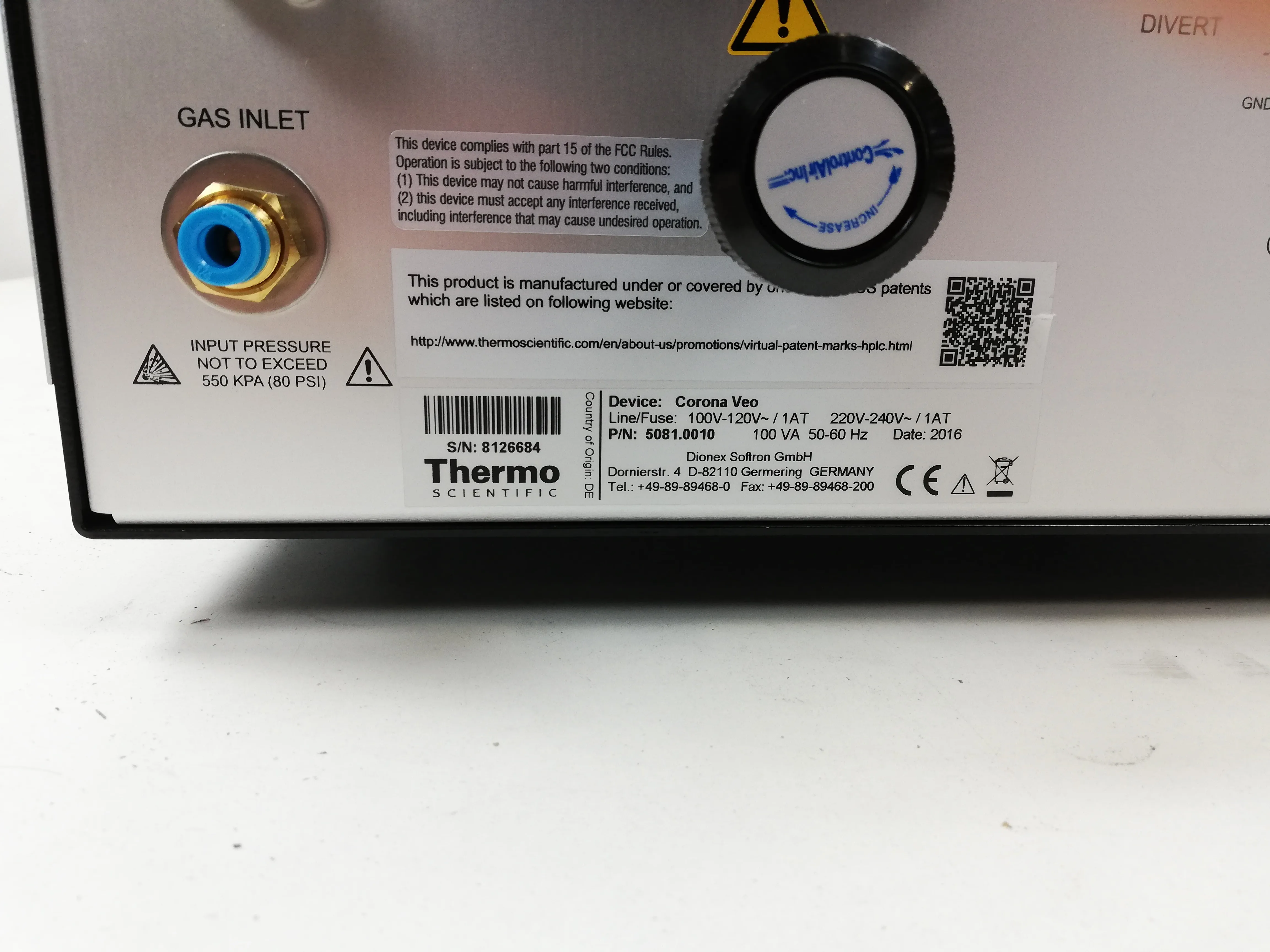 Thermo Scientific Dionex Corona Veo Detector, Used HPLC / FPLC / GC / CE Class 1 8126684