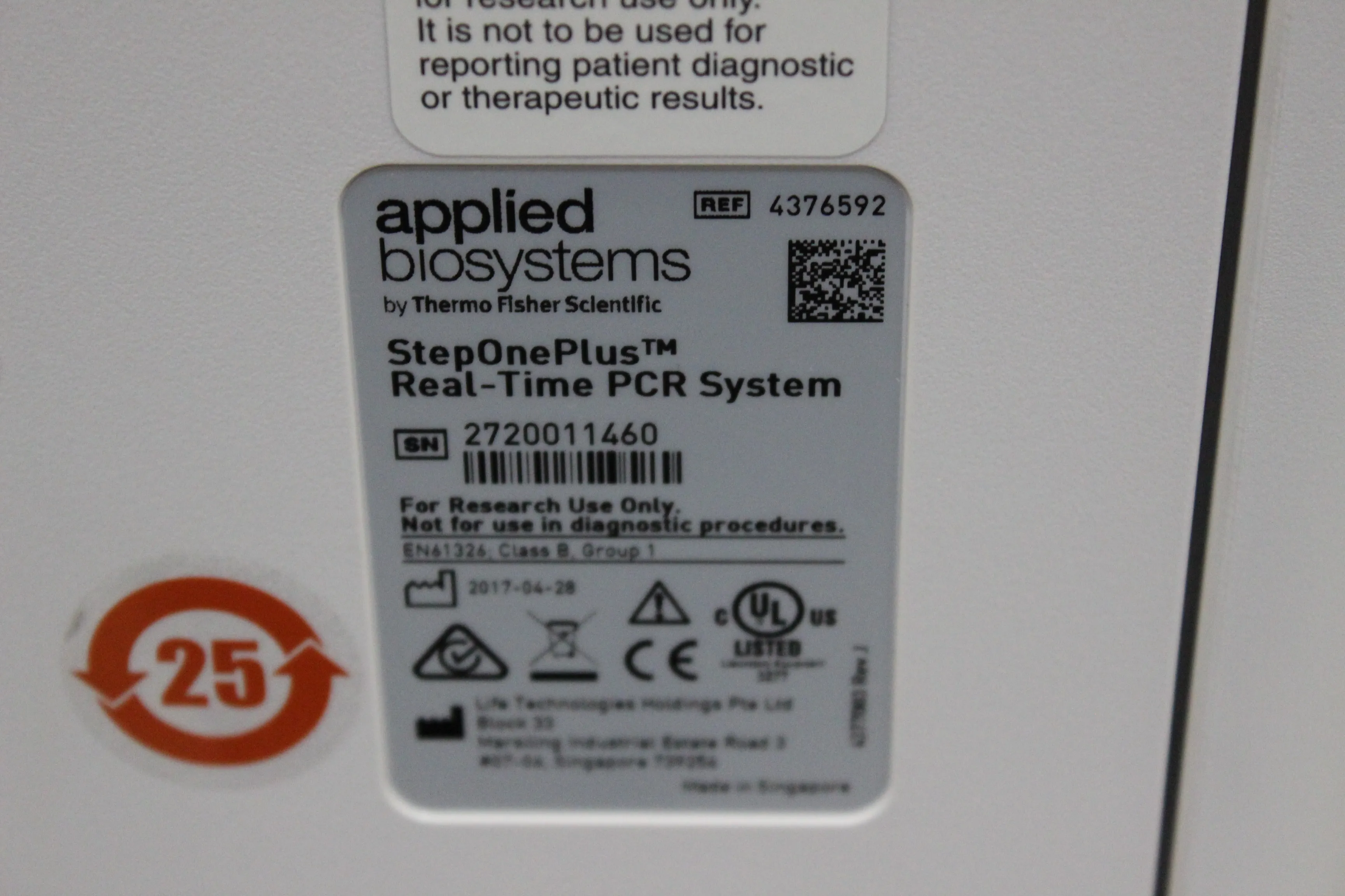 Applied Biosystems StepOnePlus Real-Time PCR System 4376592