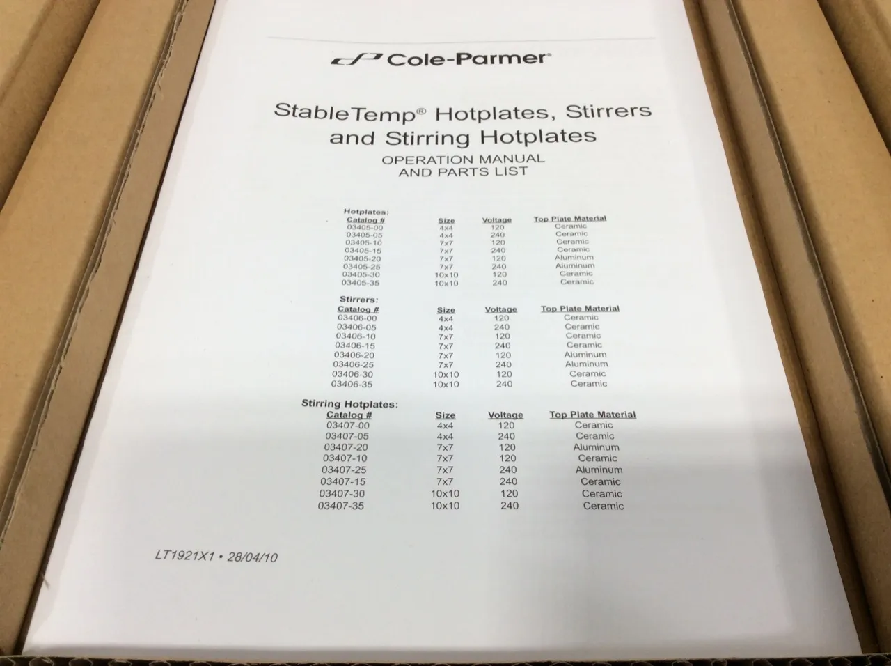 Cole Parmer StableTemp Cat. 03407-10 Heated Stir Plate - New other