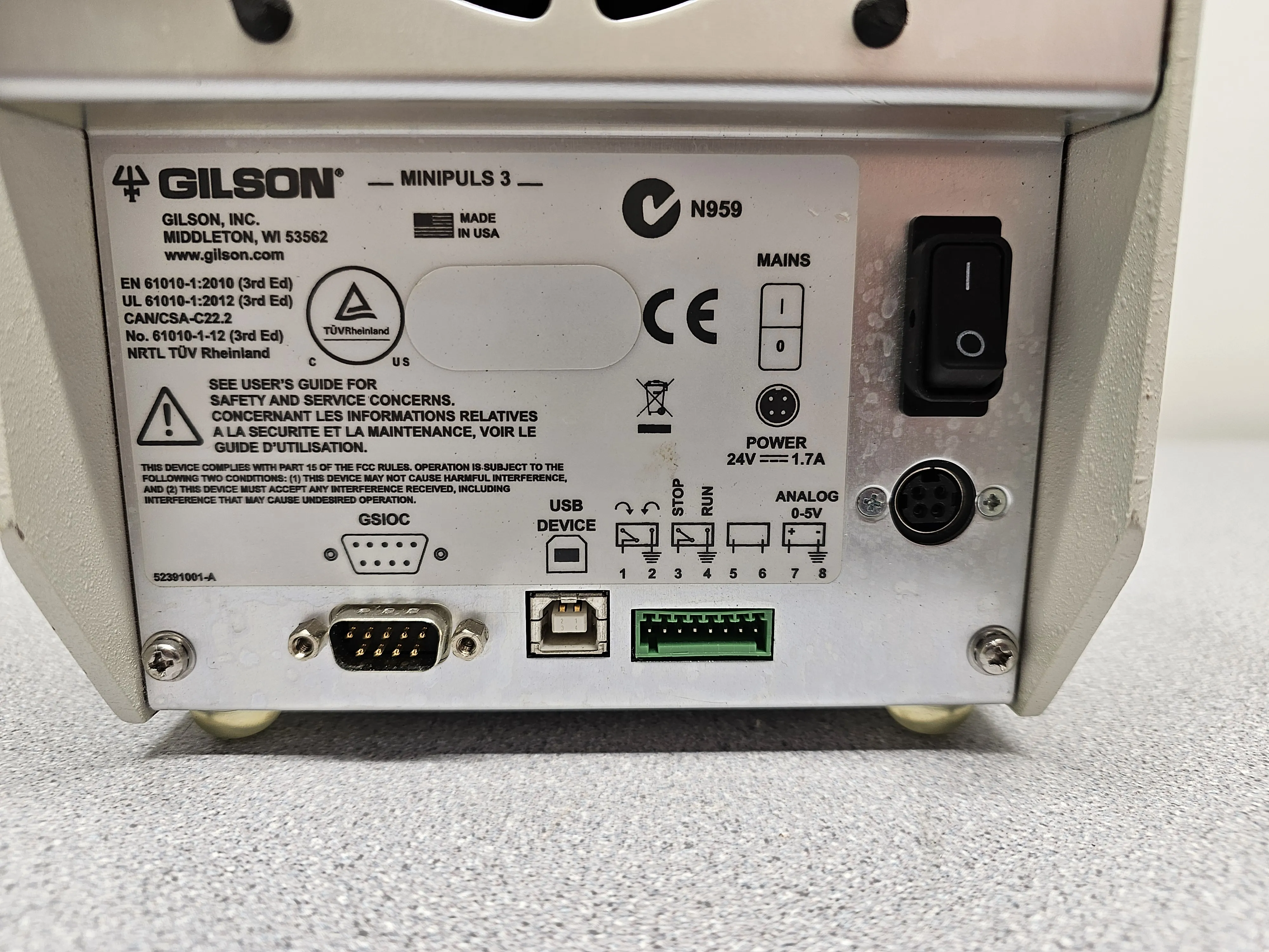 Gilson Minipuls 3 Peristaltic Pump - Used Peristaltic Pump with Interchangeable Heads