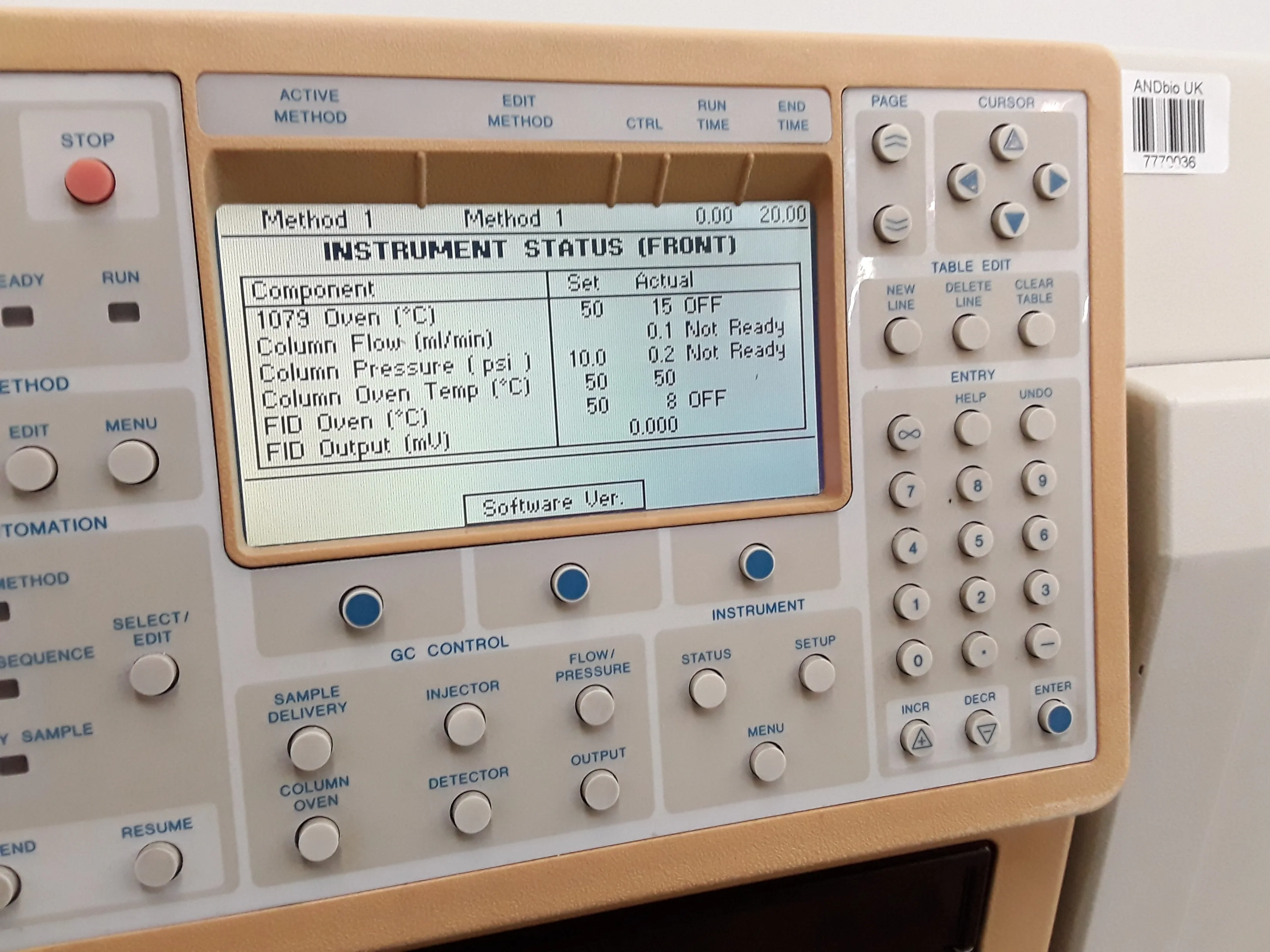 Varian CP 3800 GC Gas Chromatography System (For Parts or Not Working)