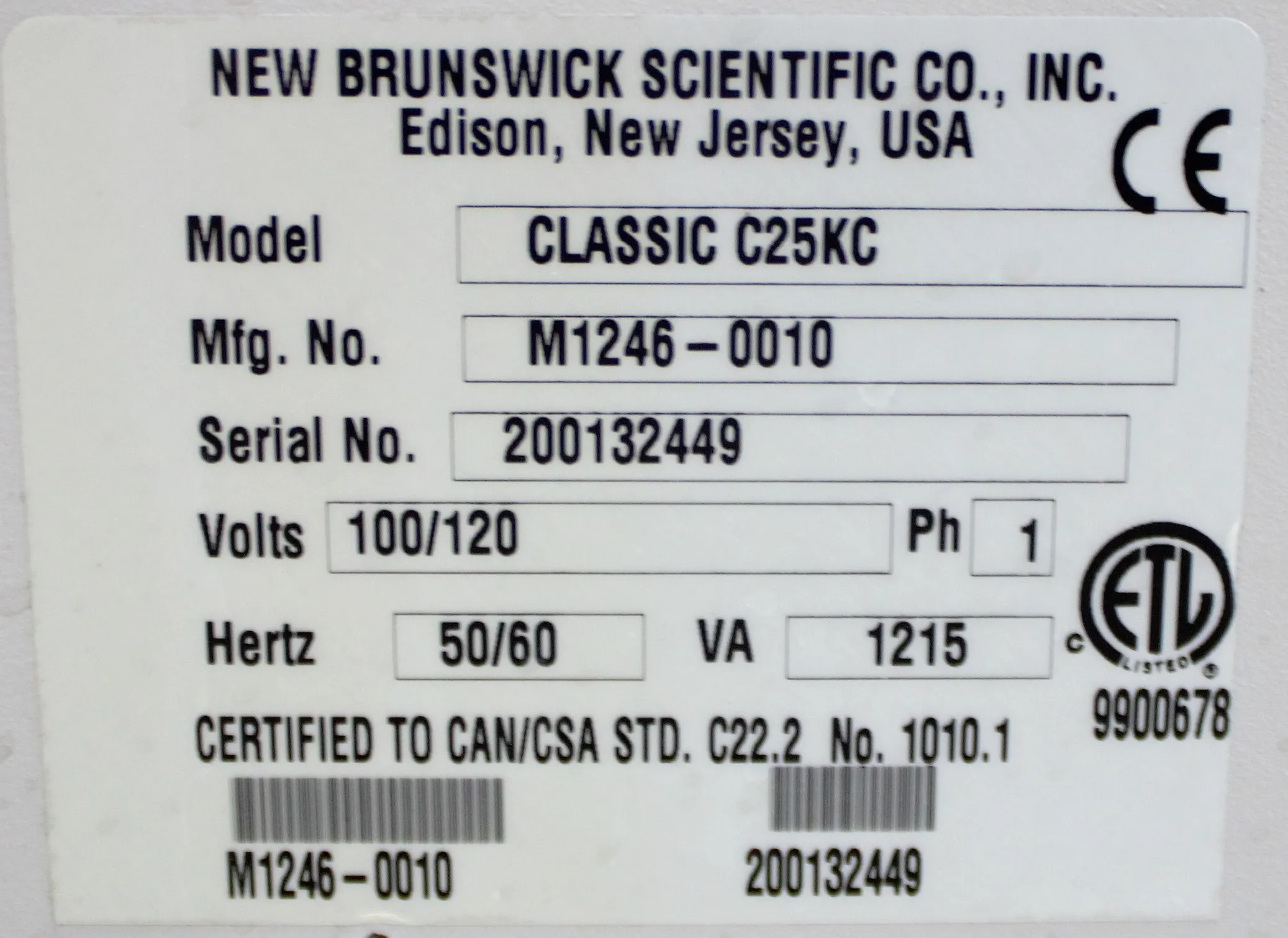 Used New Brunswick Classic C25KC Refrigerated Incubator Shaker 120V 50Hz/60Hz with 30-Day Warranty