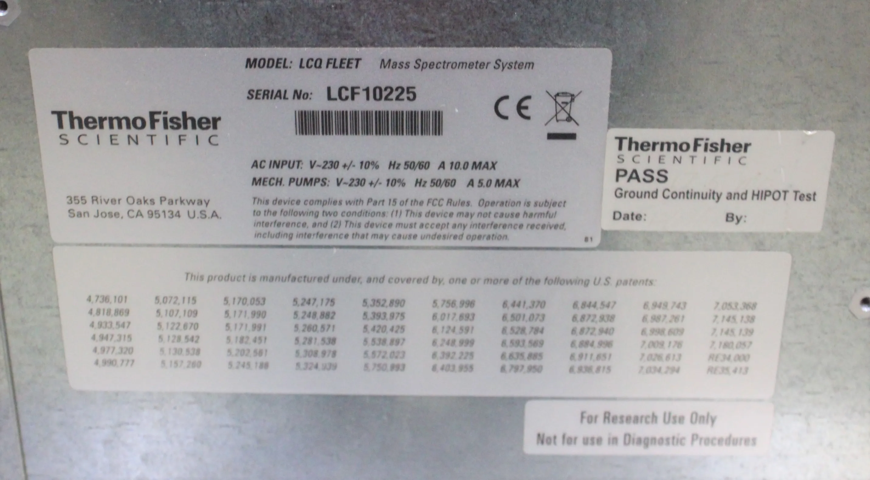 Thermo Scientific LCQ Fleet Ion Trap Mass Spectrometer LC/MS System - AS-IS For Parts