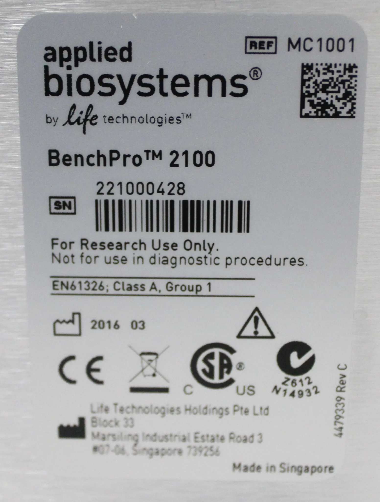 Invitrogen BenchPro 2100 Plasmid Purification System DNA Purification Unit