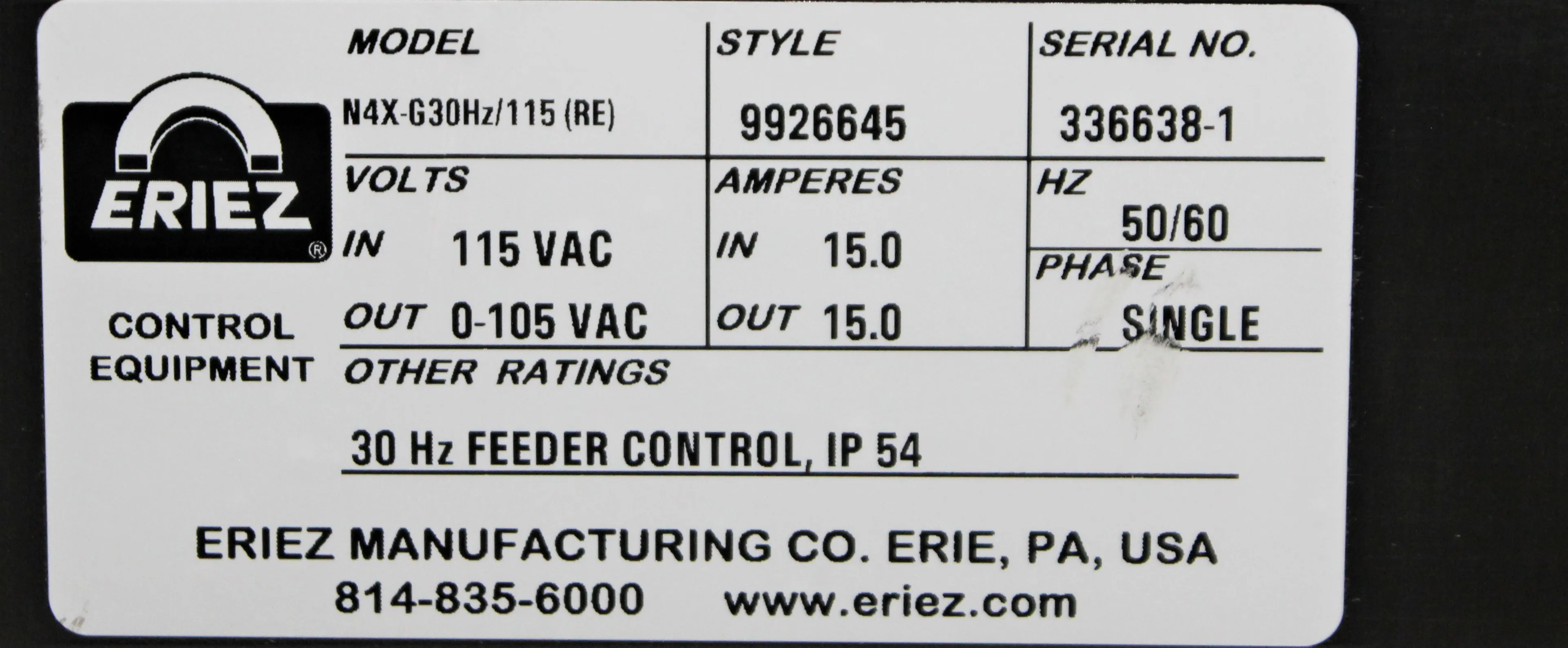 Eriez Magnetics HI-VI Vibratory Equipment Feeder