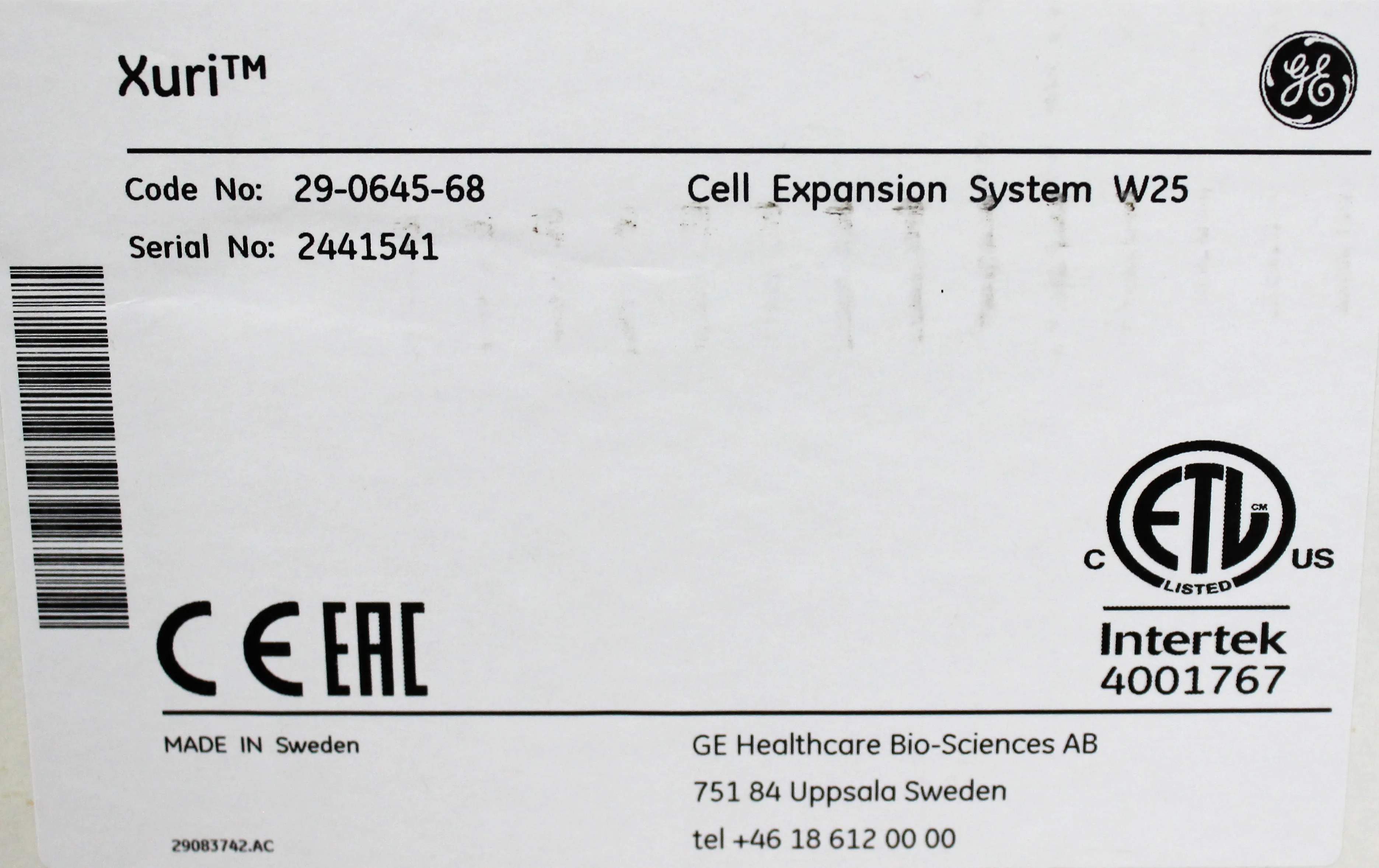 GE Healthcare Xuri Cell Harvester 29064568