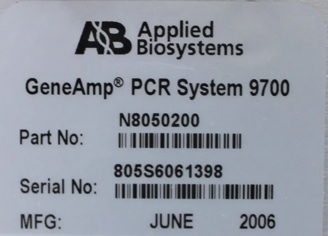 Applied Biosystems GeneAmp 9700 PCR System Sample Block