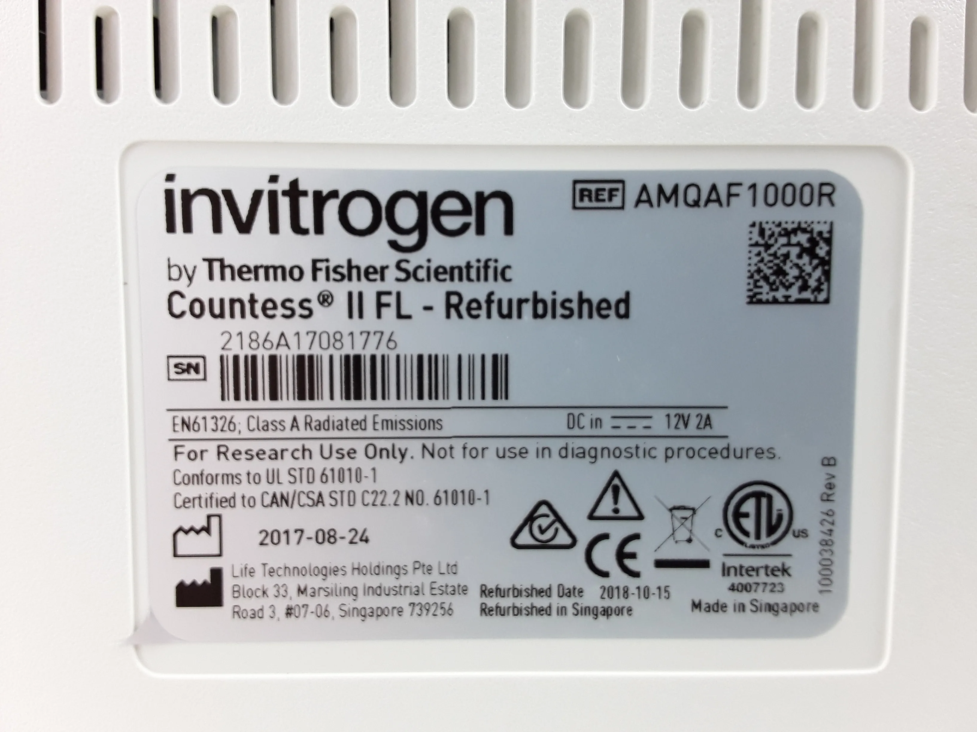 Invitrogen Countess II Automated Cell Counter AMQAX1000R